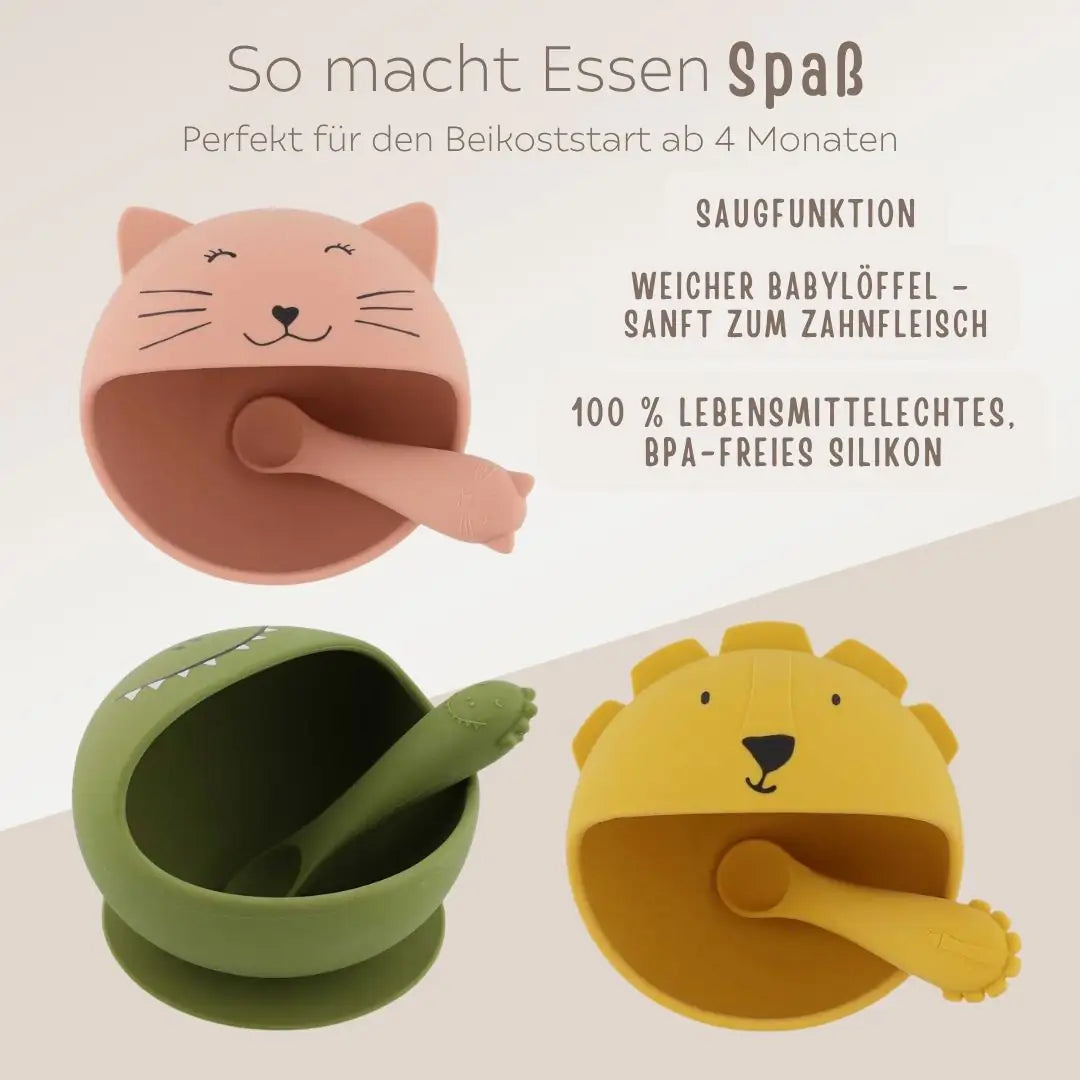 TRIXIE Erstes Baby-Essset personalisierbar Teller & Besteck -  wunderwunsch