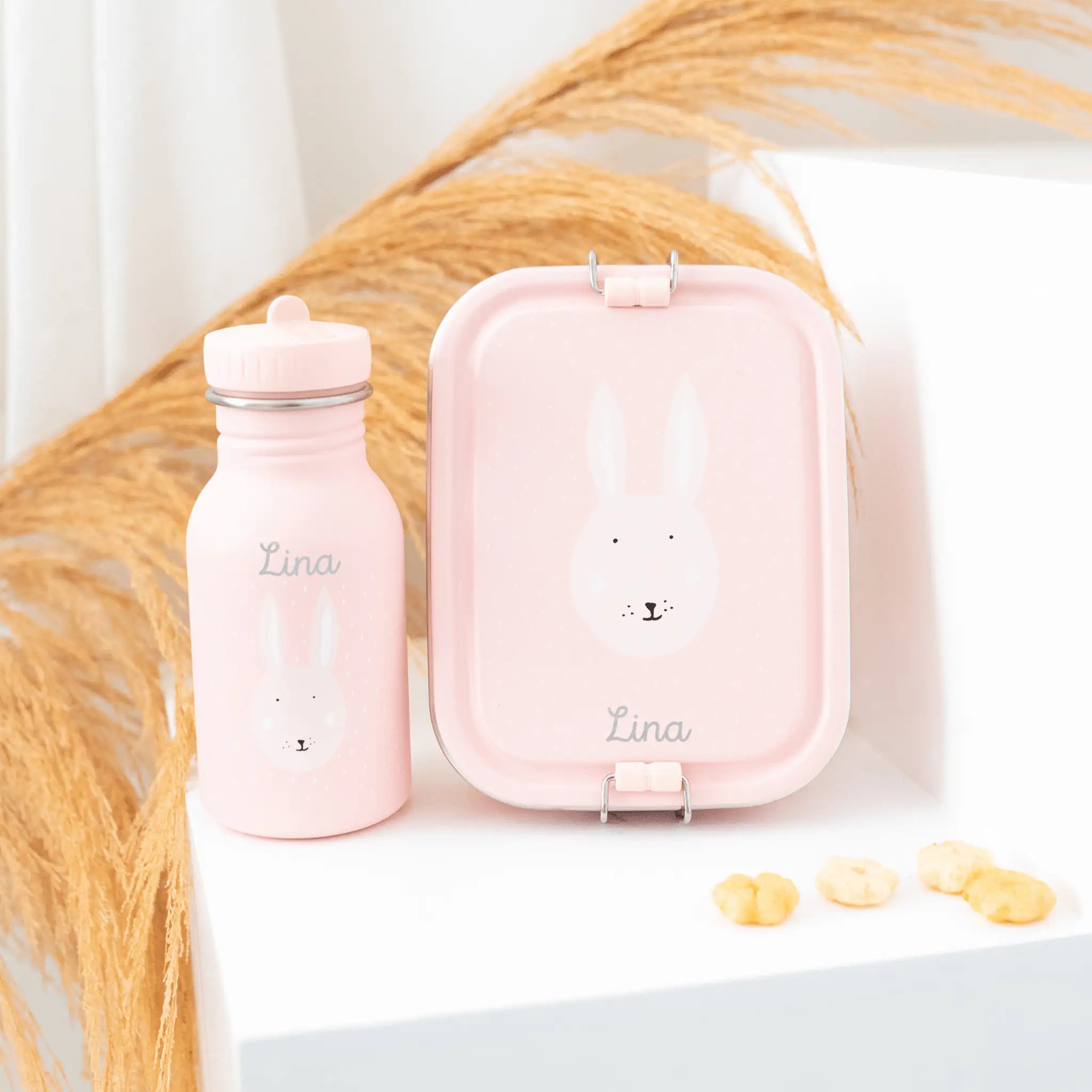 TRIXIE Lunch-Set - Brotdose & Trinkflasche - Hase Spar-Bundle -  wunderwunsch