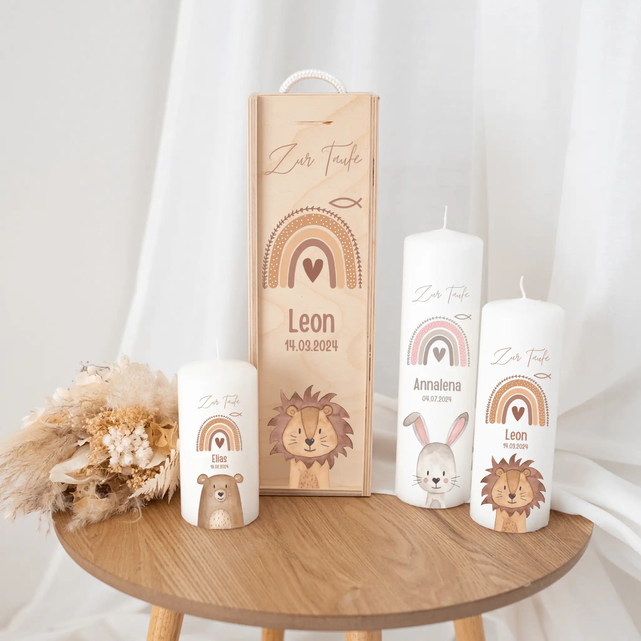 Taufkerze personalisiert - Taufe Tiere Sonstige Deko -  wunderwunsch