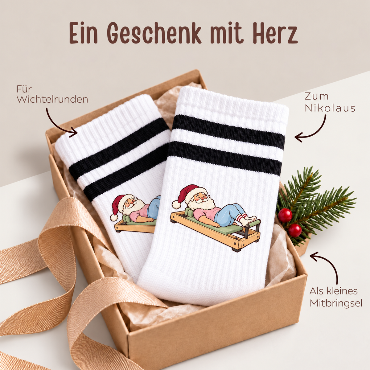 Tennissocken - Weihnachtsmann Pilates