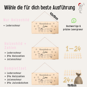 Adventskalender "Weihnachtstiere" personalisiert