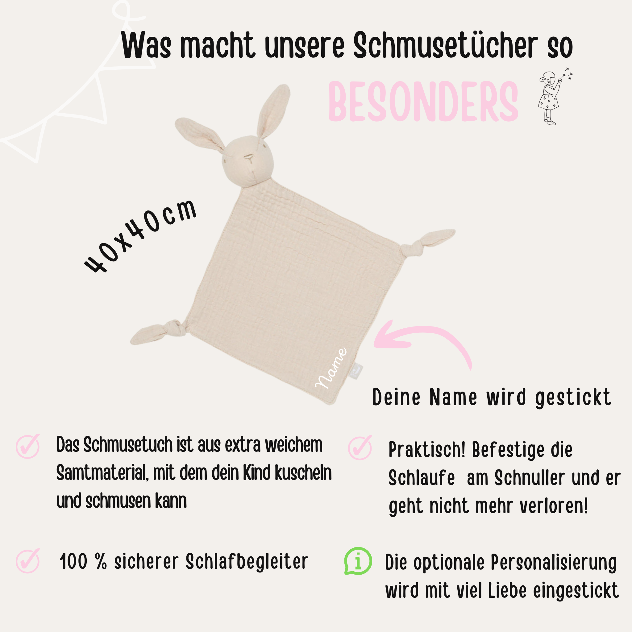 Schmusetuch Hase Jollein