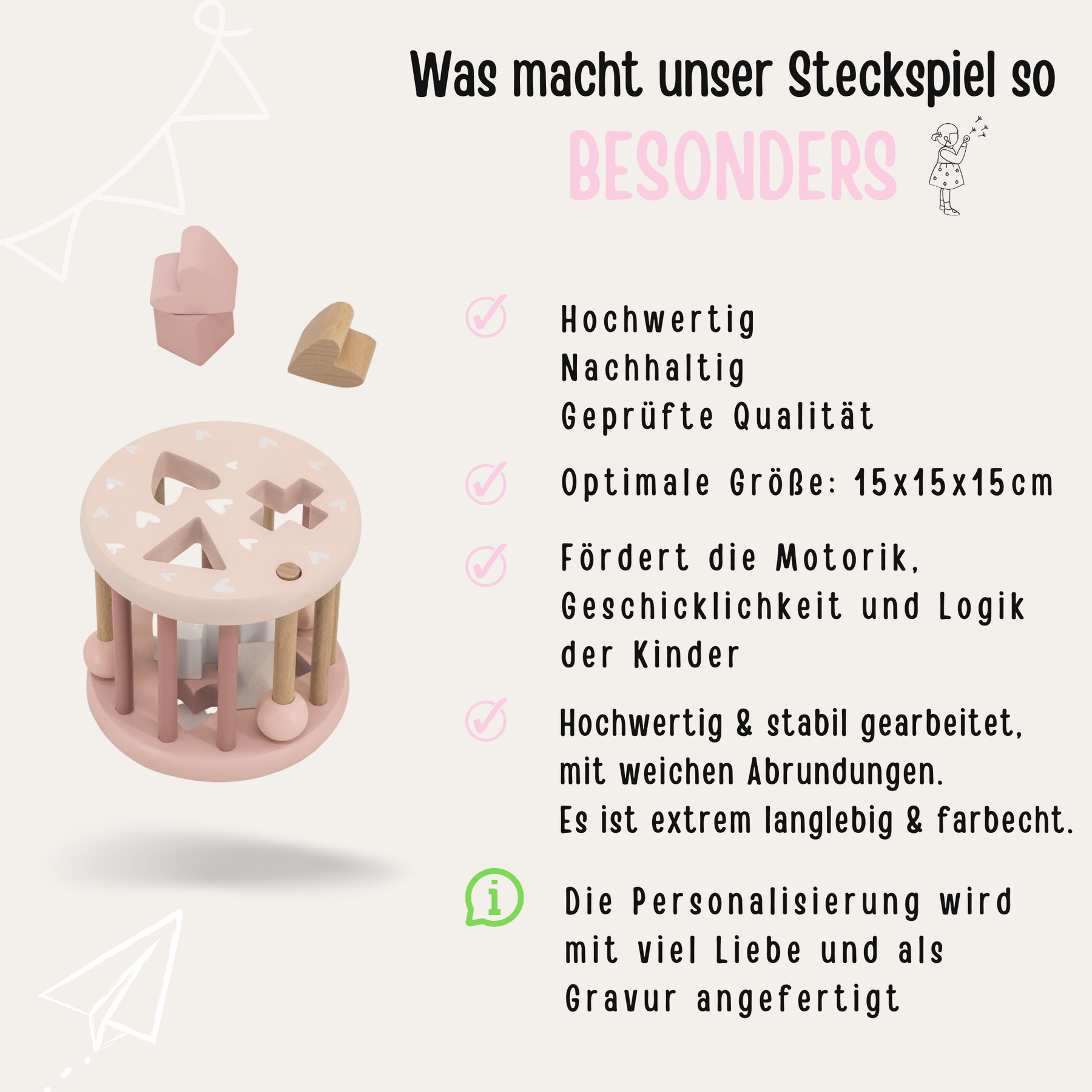Sortierspiel Formen rund personalisiert