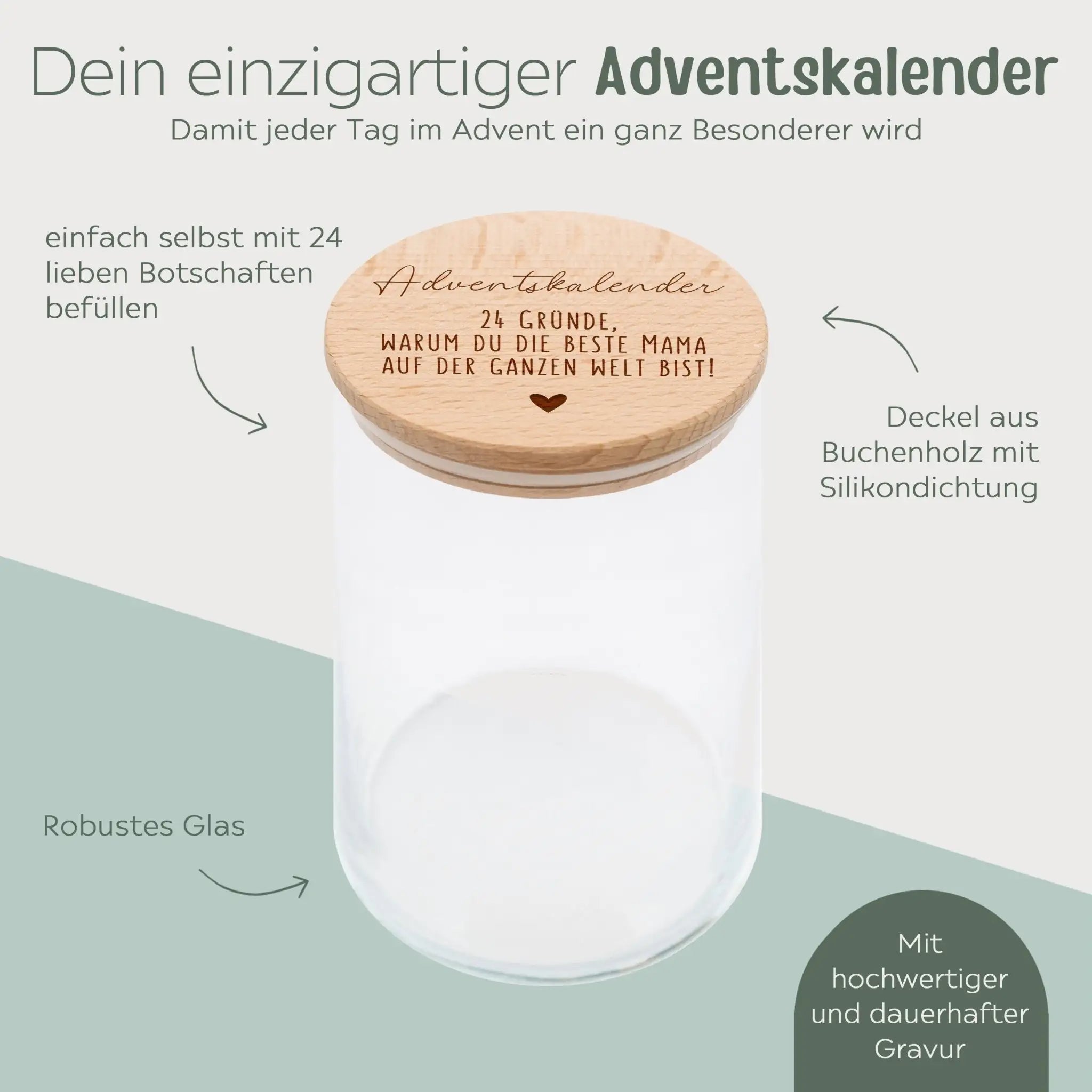 Adventskalender Aufbewahrungsglas