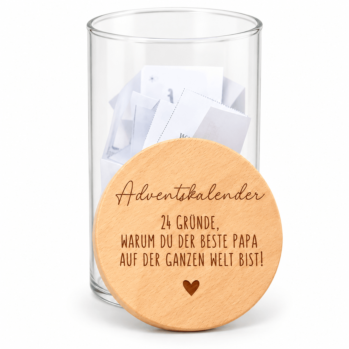 Adventskalender Aufbewahrungsglas "24 Gründe beste Mama/bester Papa" - wunderwunsch