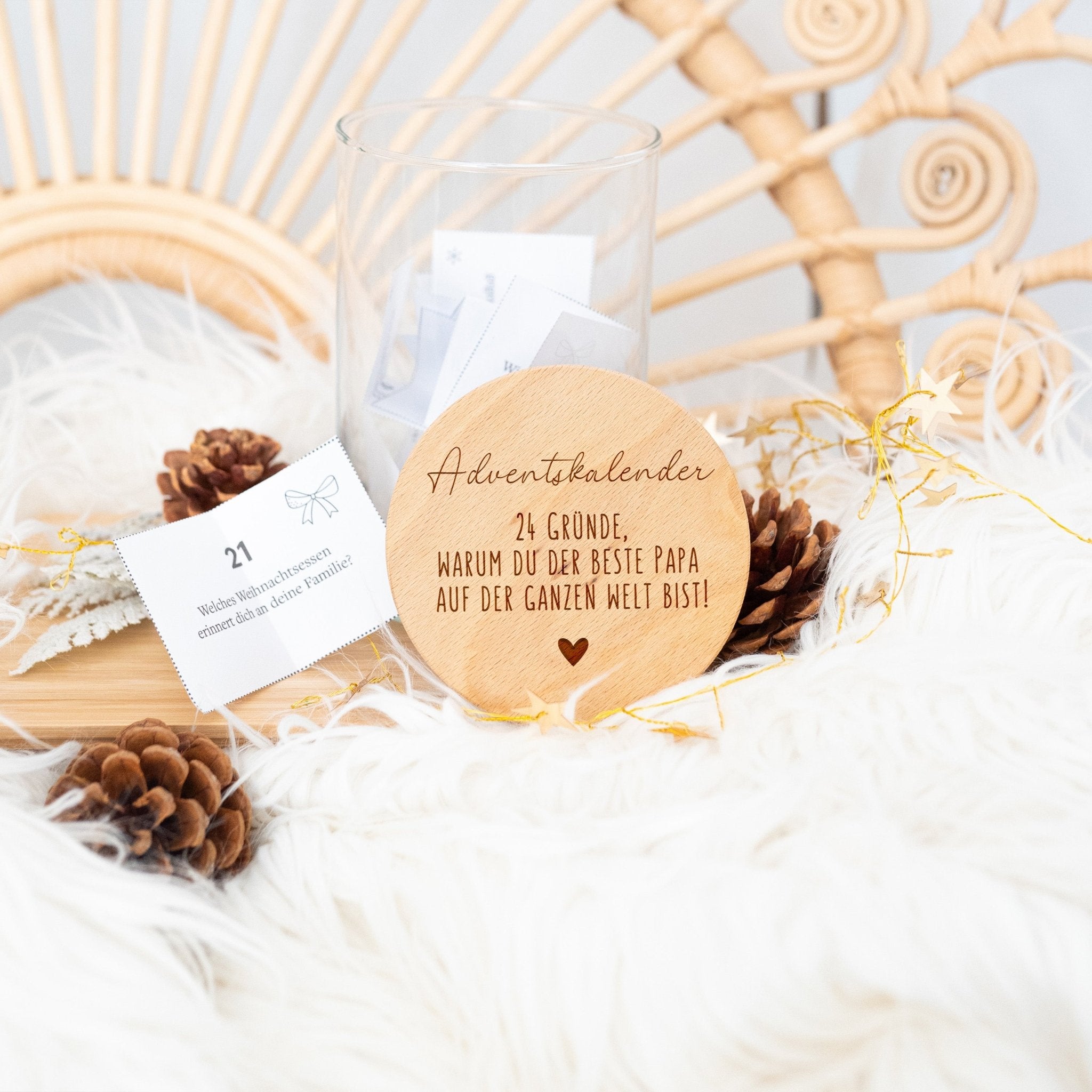 Adventskalender Aufbewahrungsglas "24 Gründe beste Mama/bester Papa" - wunderwunsch
