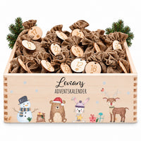 Adventskiste personalisiert - Schneemann Tiere Aquarell