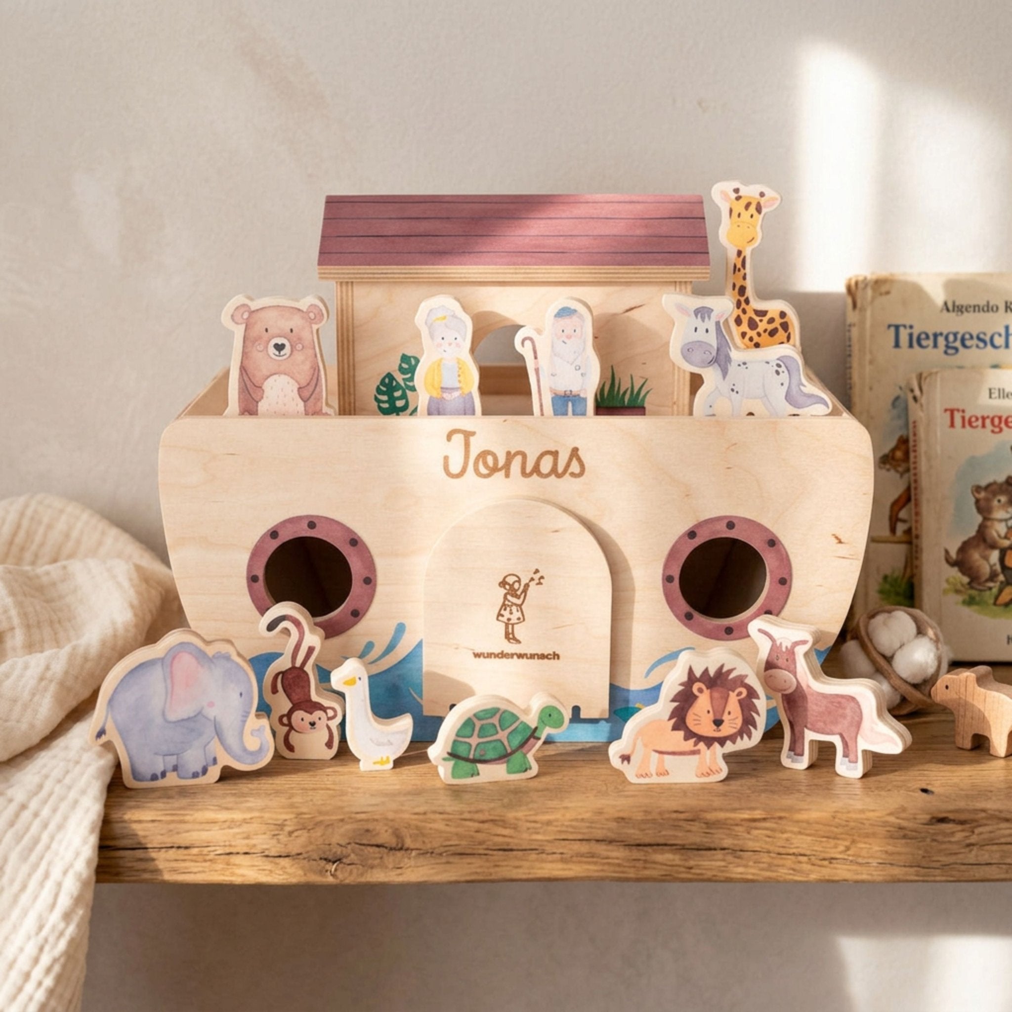 Arche Noah Holz personalisierbar - wunderwunsch
