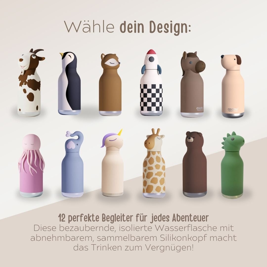 ASOBU Bestie Tier Trinkflasche personalisierbar - wunderwunsch