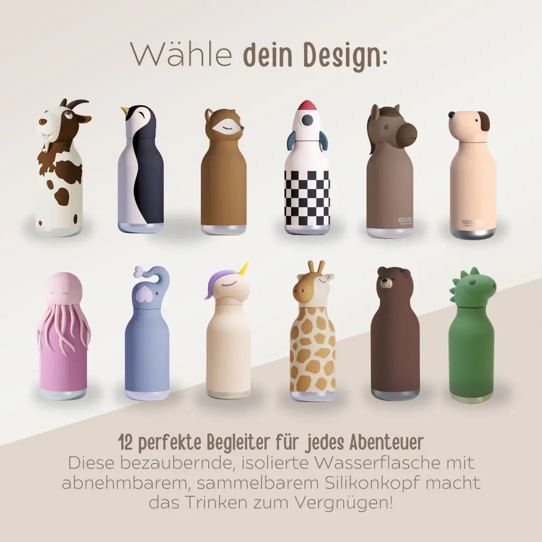 ASOBU Bestie Tier Trinkflasche personalisierbar - wunderwunsch