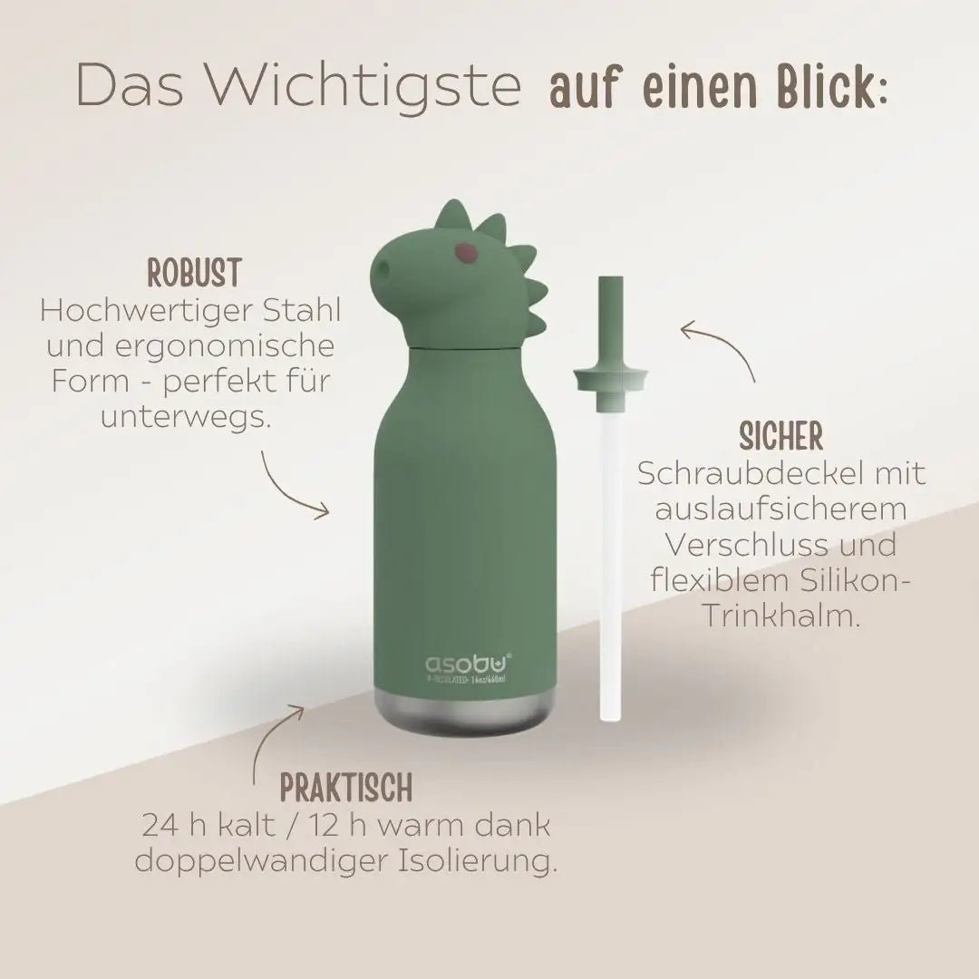 ASOBU Bestie Tier Trinkflasche personalisierbar - wunderwunsch