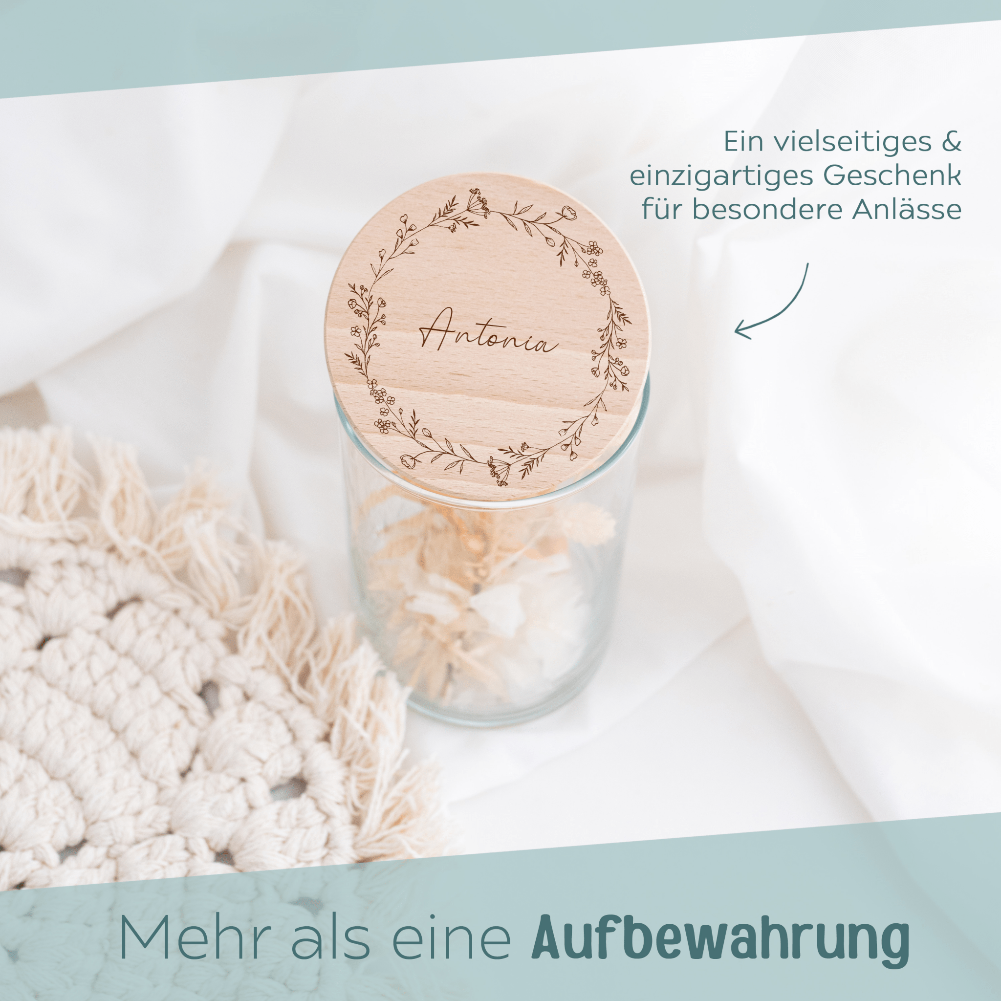 Aufbewahrungsglas "Blumenkranz" - wunderwunsch