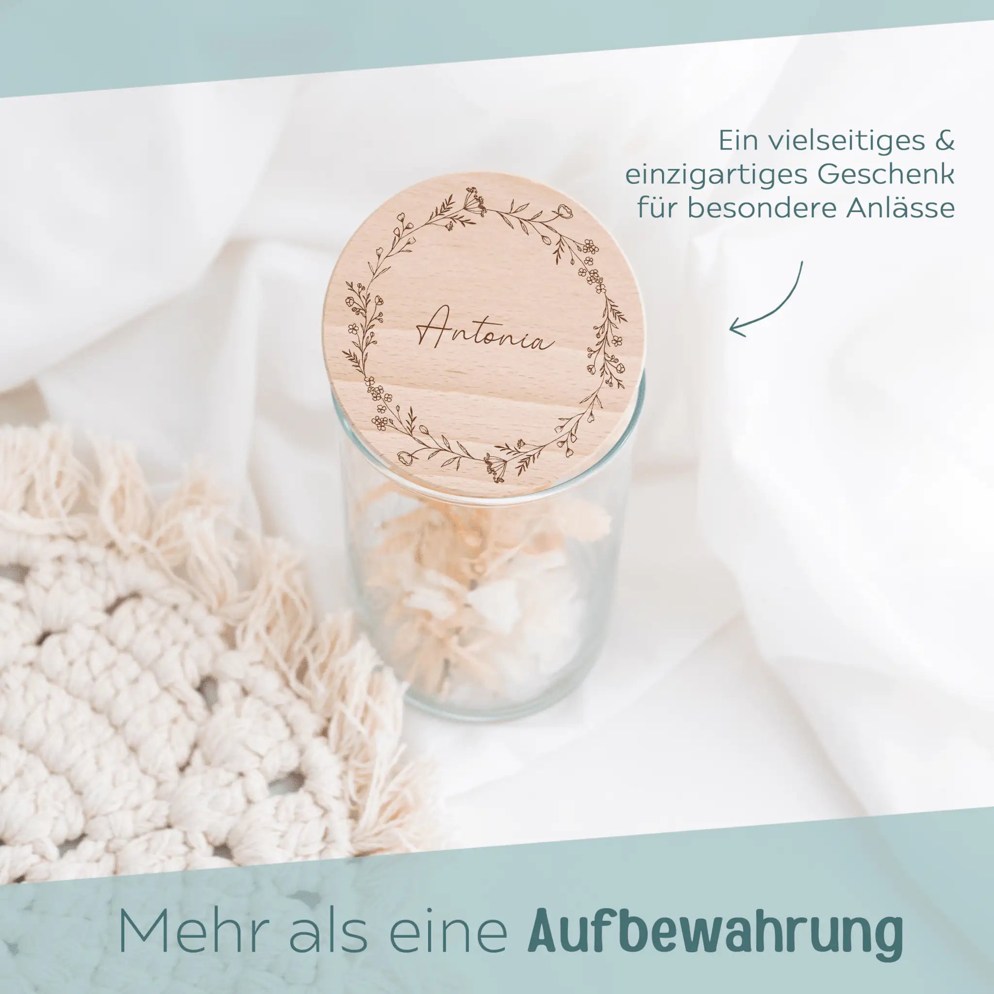 geschenk aufbewahrung Aufbewahrungsglas "Blumenkranz"
