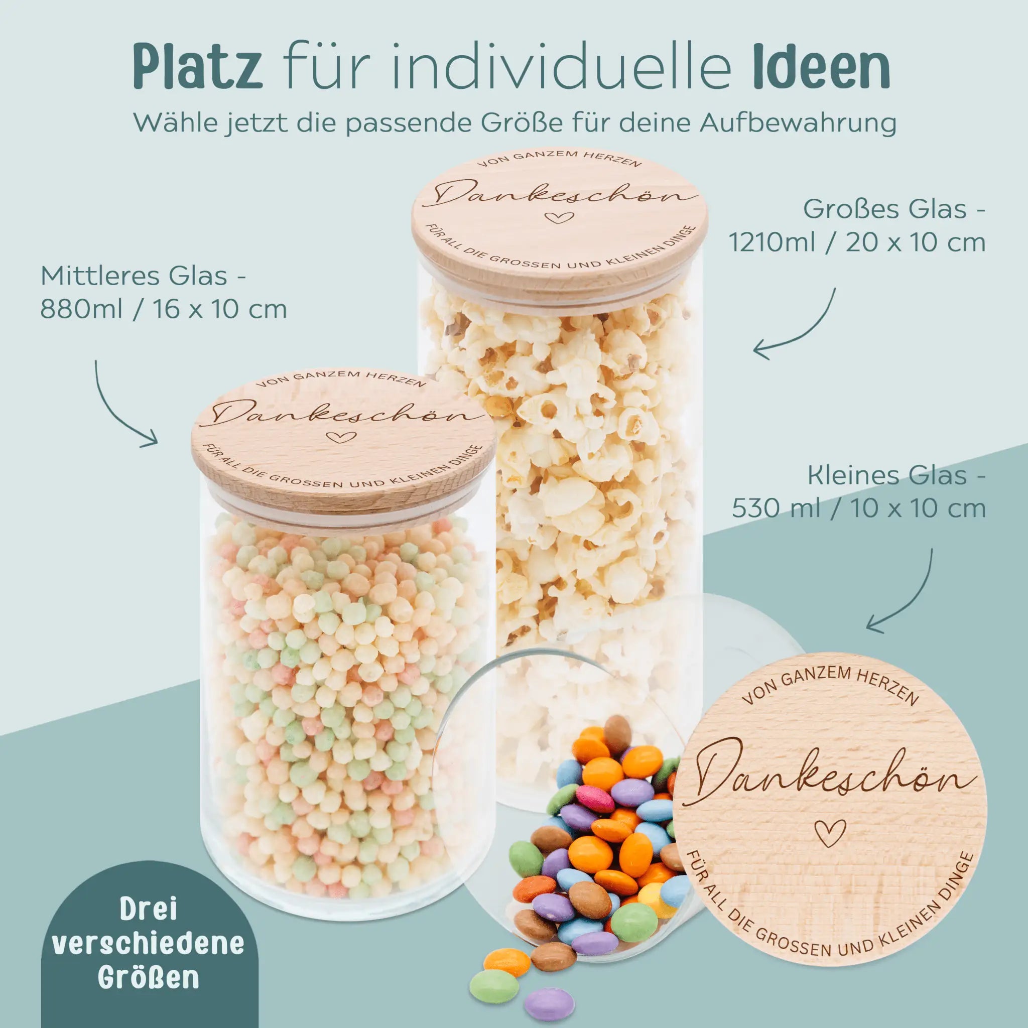 gläser zur aufbewahrung Aufbewahrungsglas "Dankeschön von Herzen"