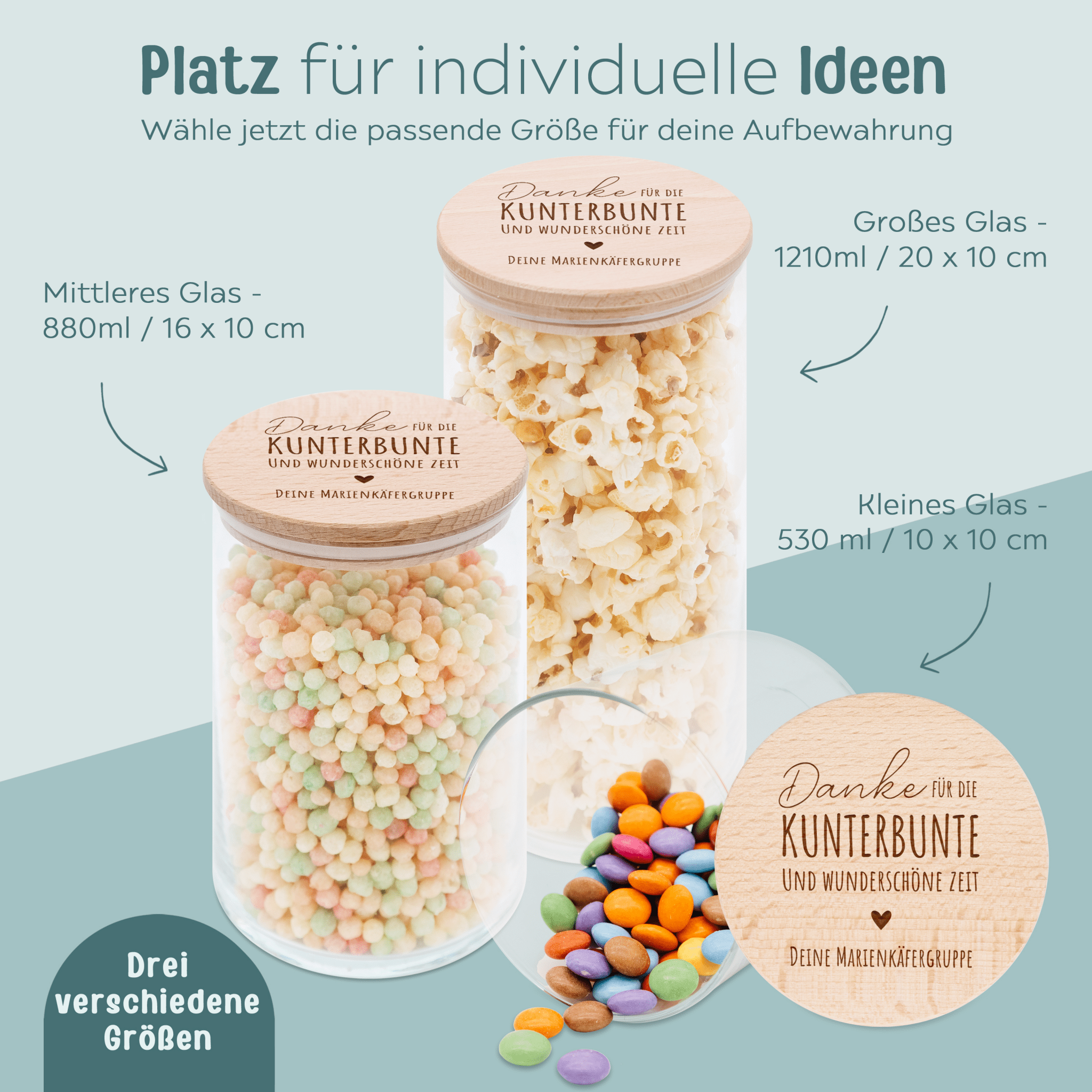 Aufbewahrungsglas "Kunterbunte Zeit" - wunderwunsch