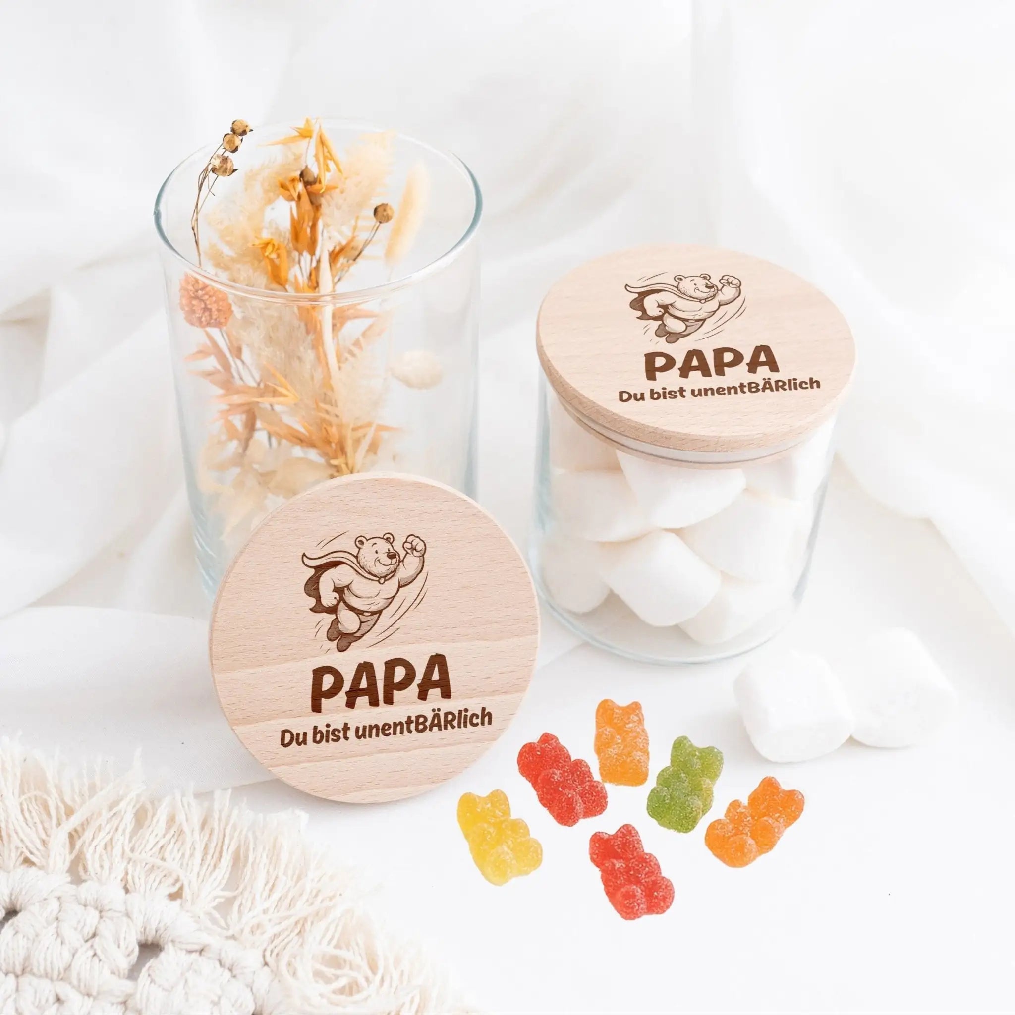 Aufbewahrungsglas "Papa du bist unentBÄRlich" - wunderwunsch