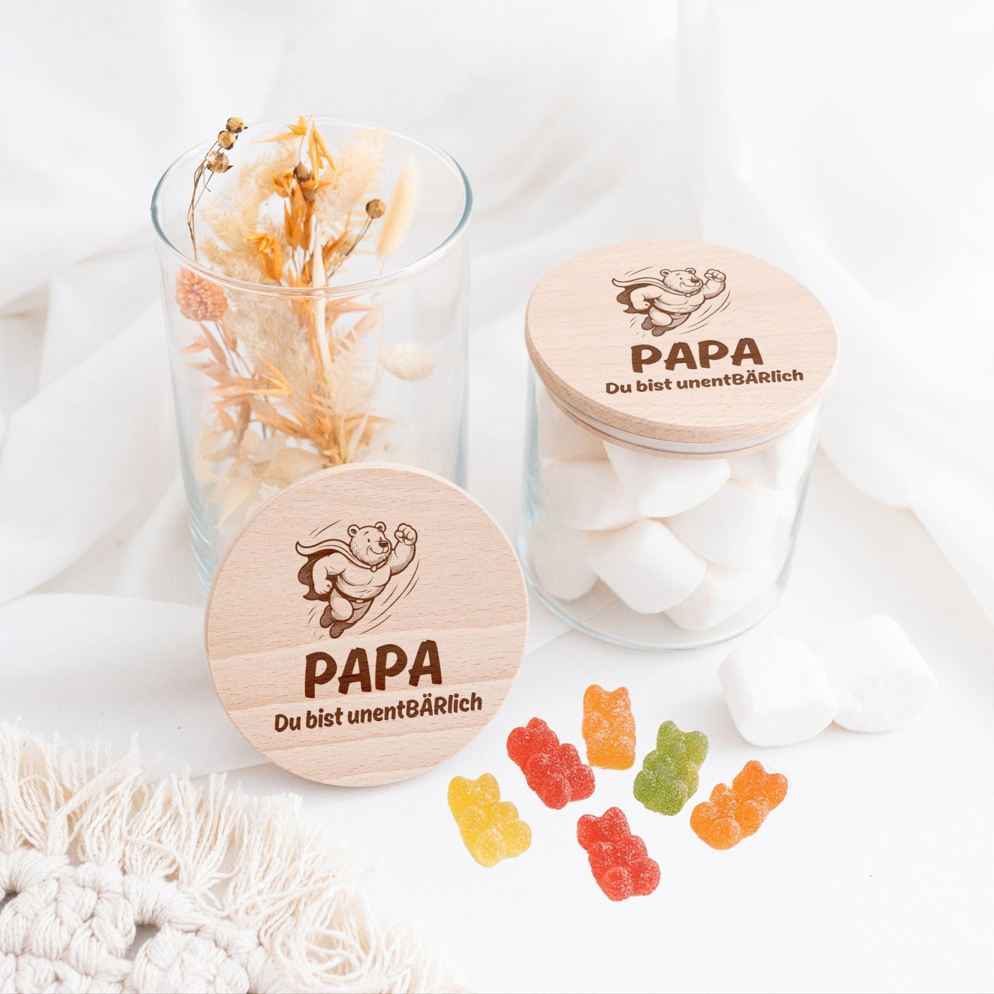 Aufbewahrungsglas "Papa du bist unentBÄRlich" - wunderwunsch
