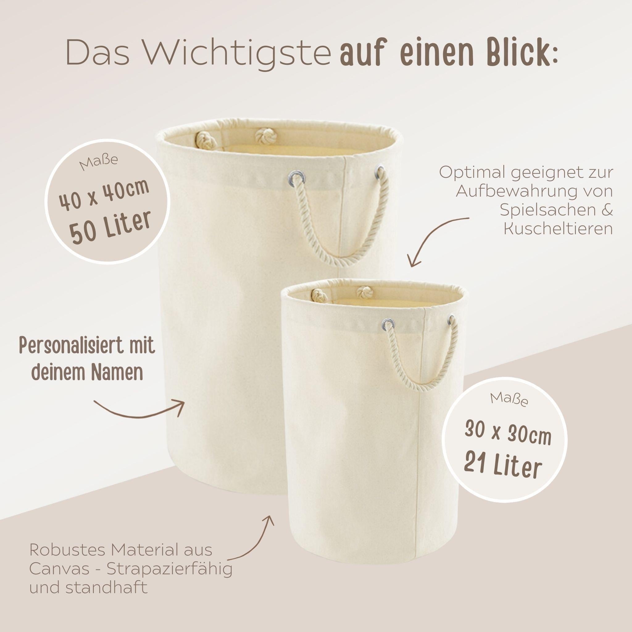 Aufbewahrungskorb Kinderzimmer "Herz" personalisiert - wunderwunsch