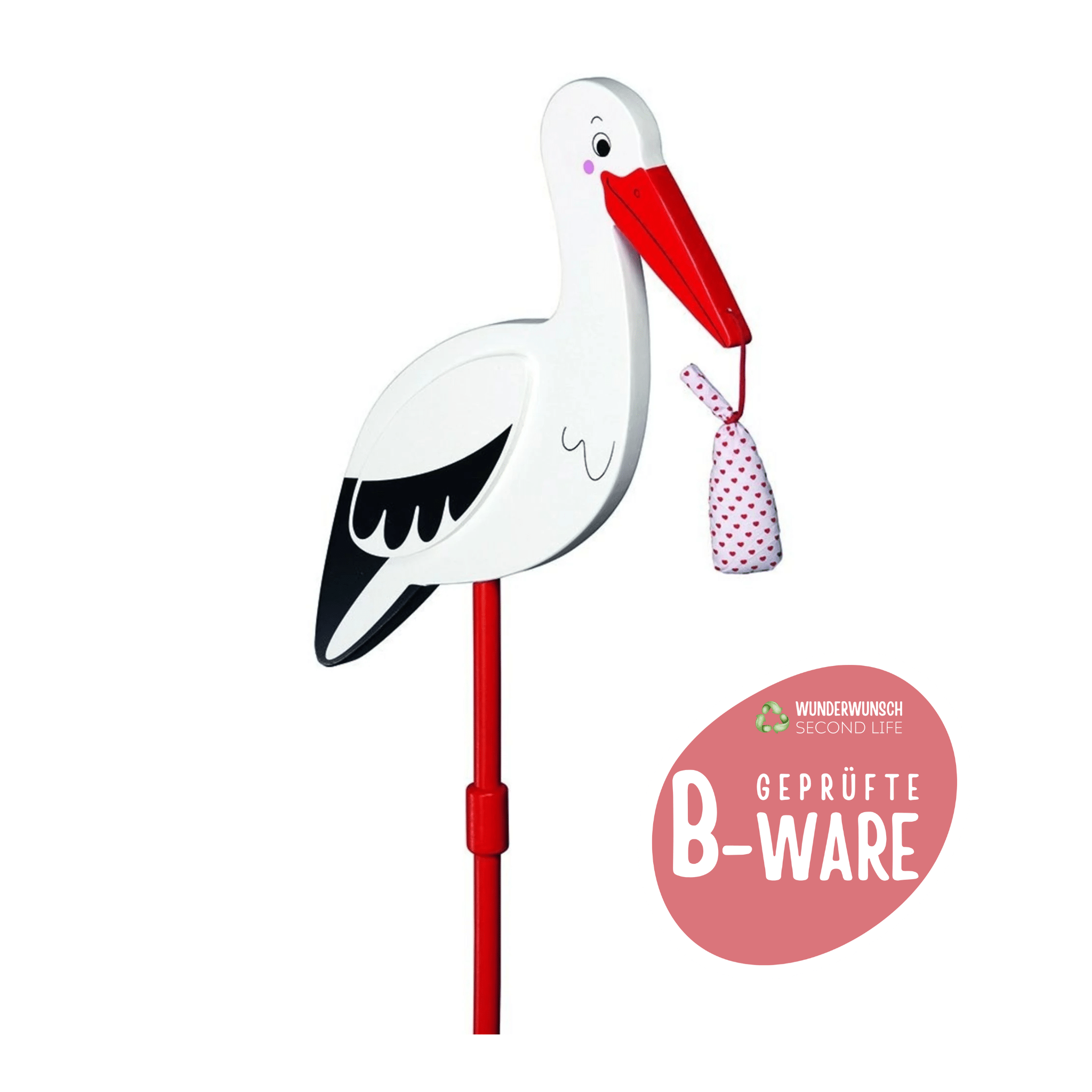 B - WARE GOKI Storch mit Babytuch - wunderwunsch