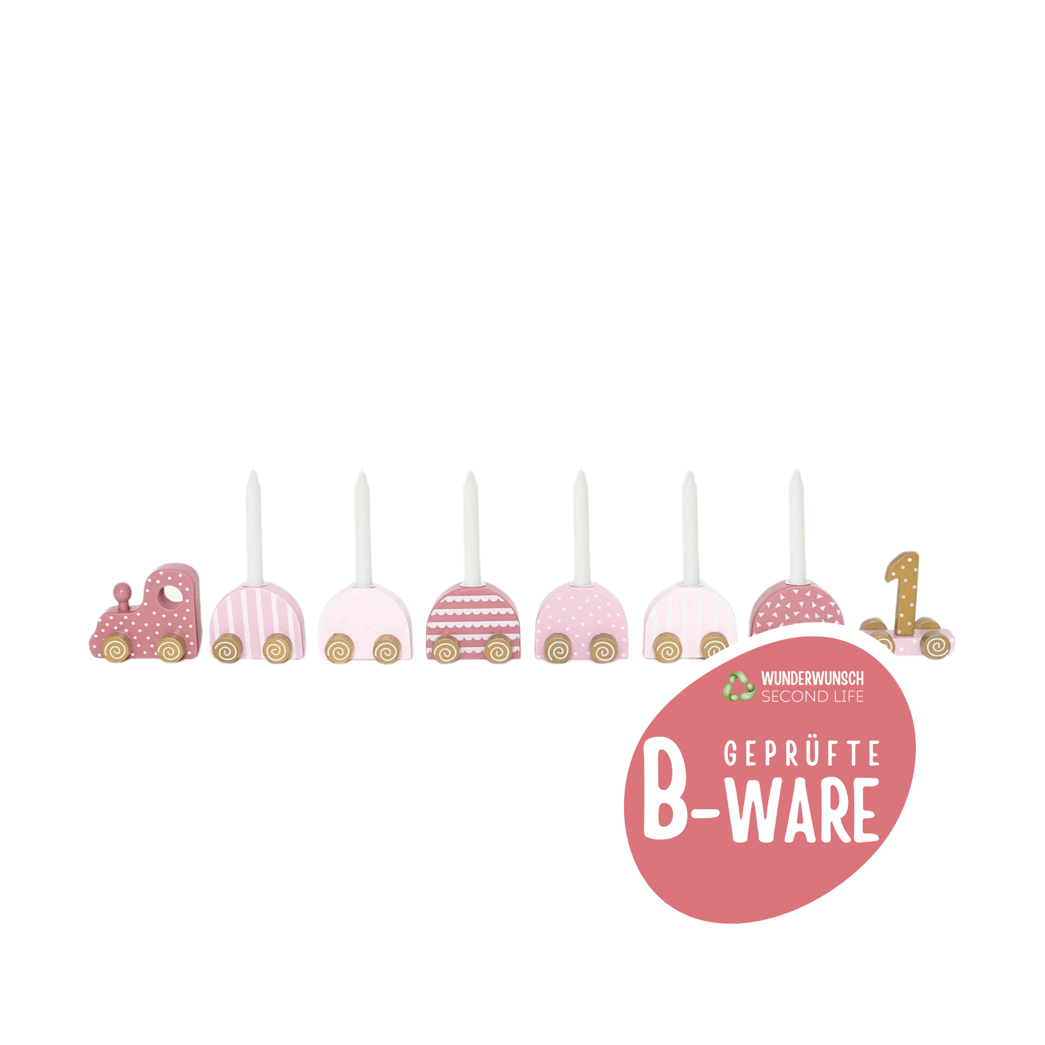 B - WARE Jabadabado Geburtstagszug mit Kerzenhalter - rosa - wunderwunsch