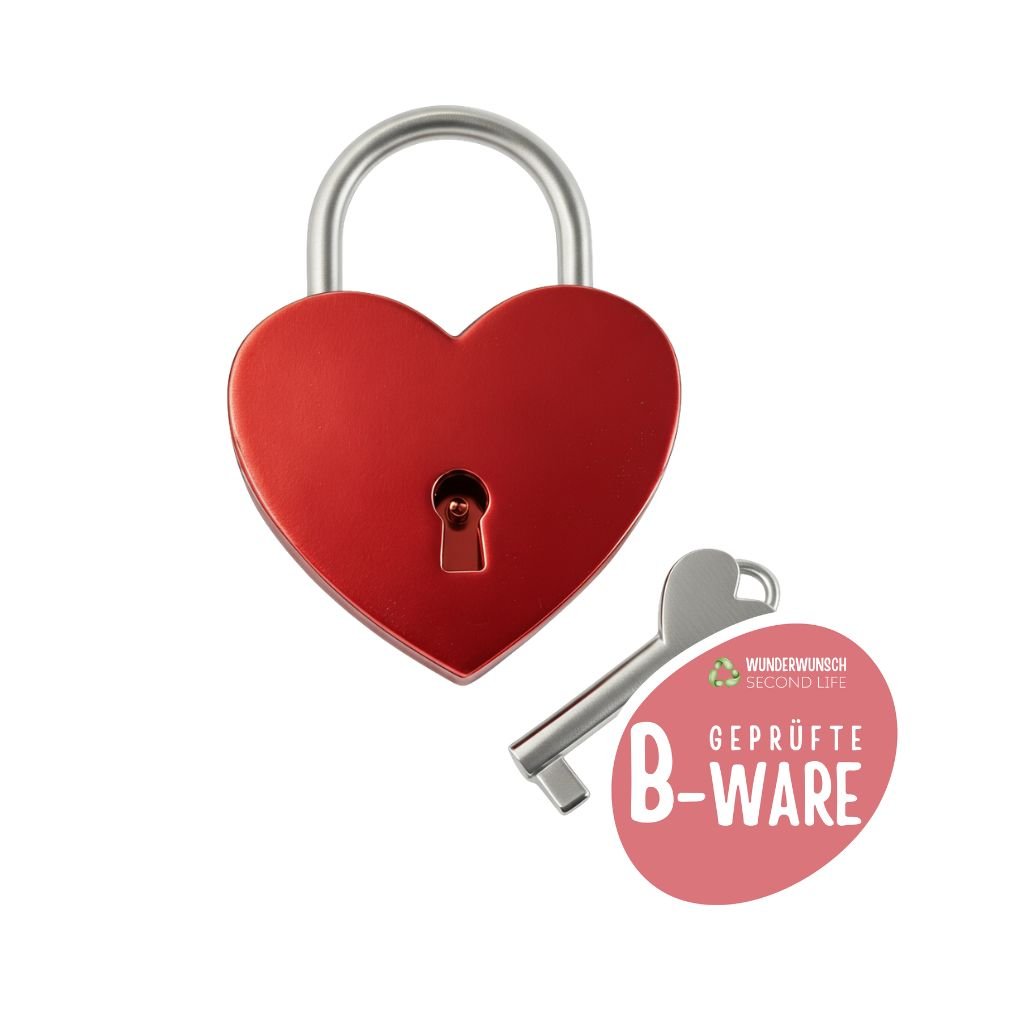 B - WARE Liebesschloss rot - matt - wunderwunsch