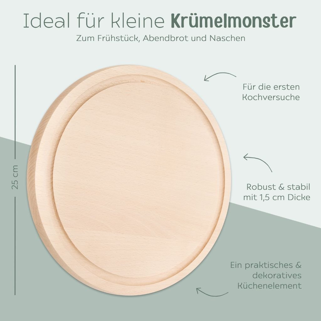 B - WARE Schneidebrett Holz rund - wunderwunsch