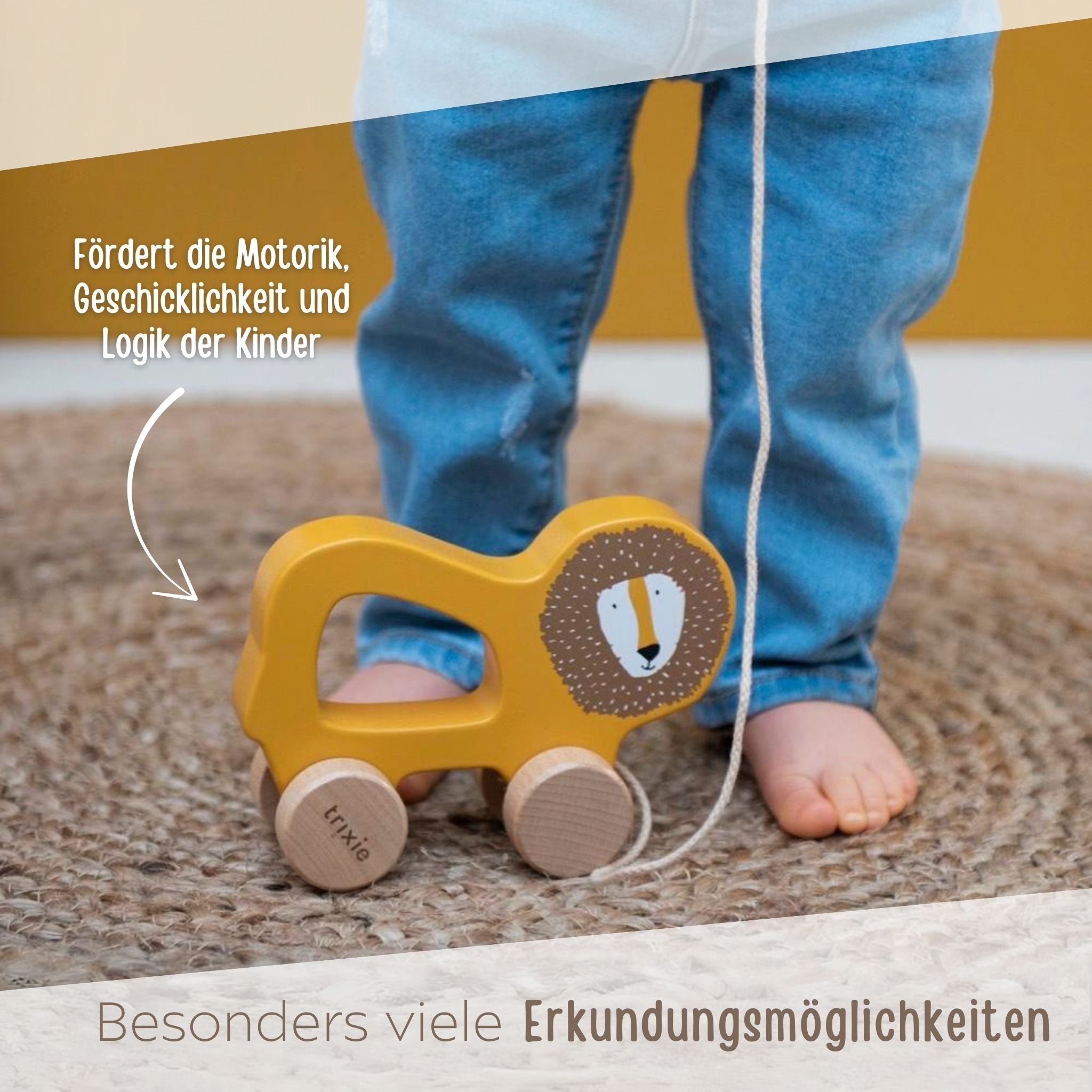 B - WARE TRIXIE Nachziehtier Holz - Dino - wunderwunsch