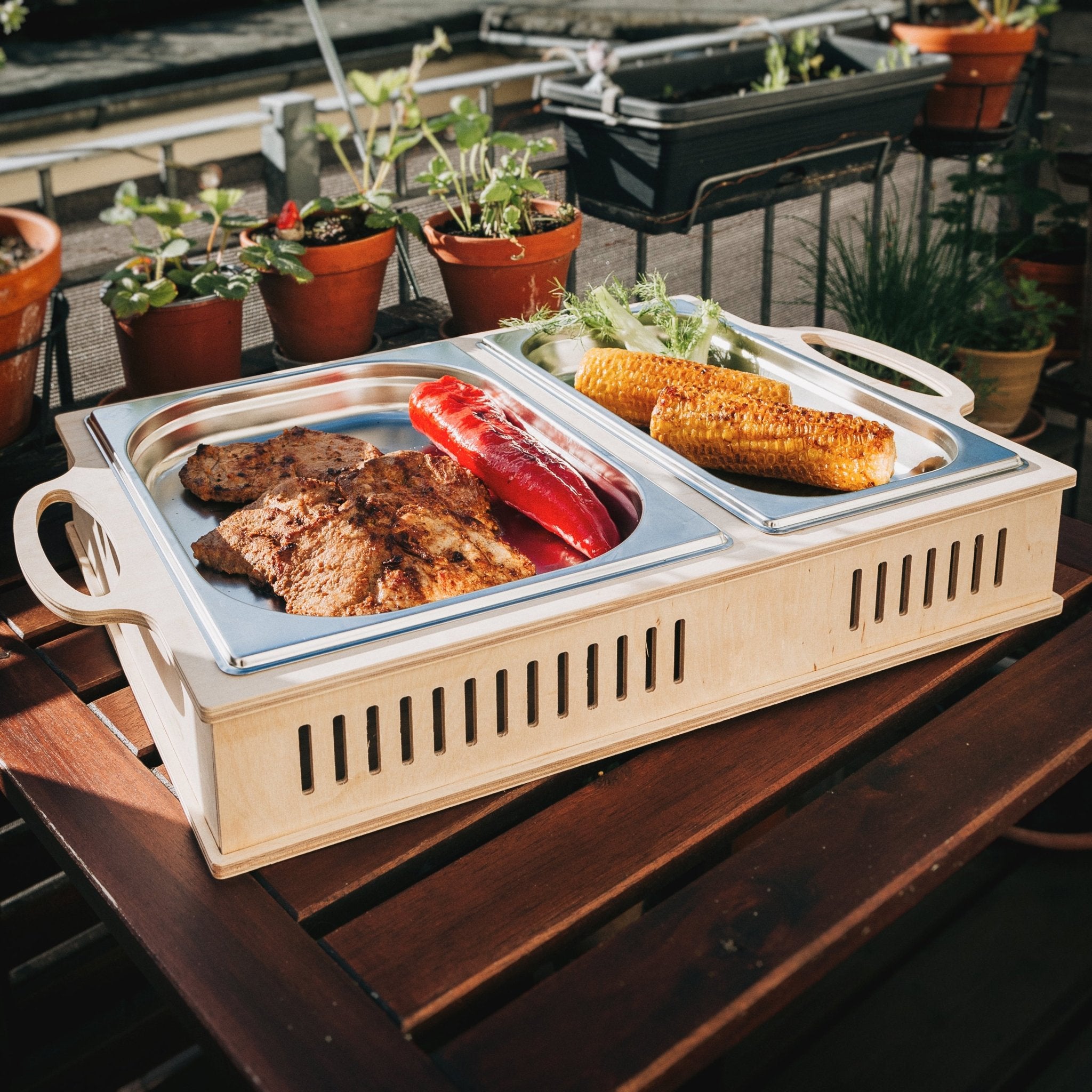 B-WARE Warmhalteplatte aus Holz - wunderwunsch