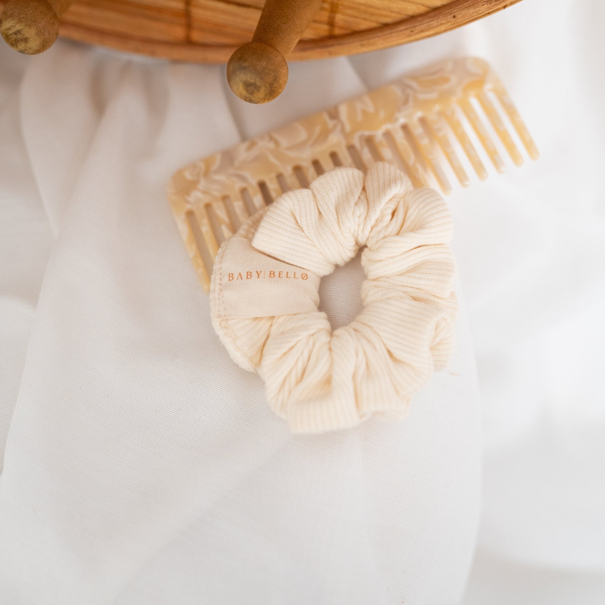 BABY BELLO Haargummi Scrunchie - dunkelbraun, beige, creme & hellbraun - wunderwunsch
