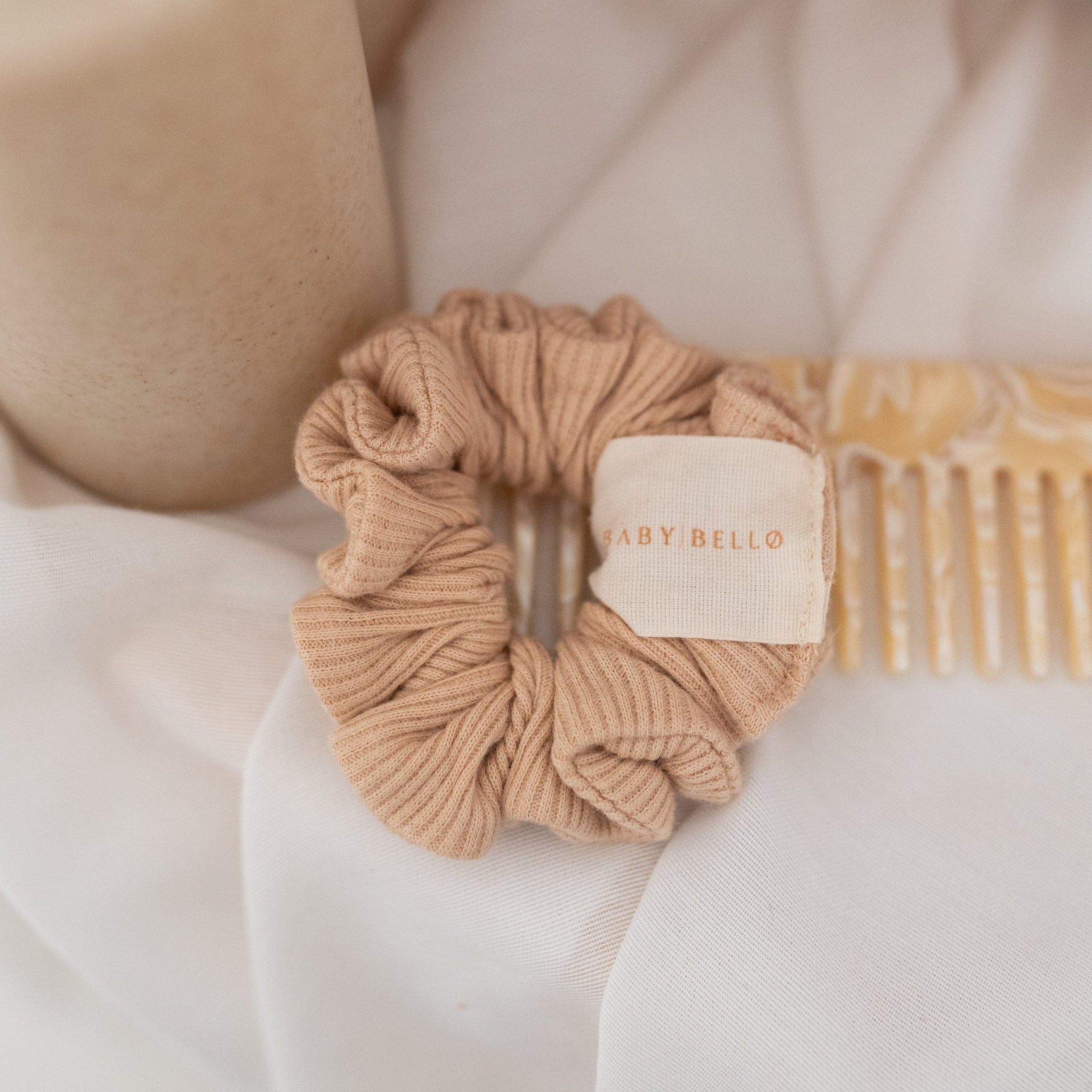 BABY BELLO Haargummi Scrunchie - dunkelbraun, beige, creme & hellbraun - wunderwunsch