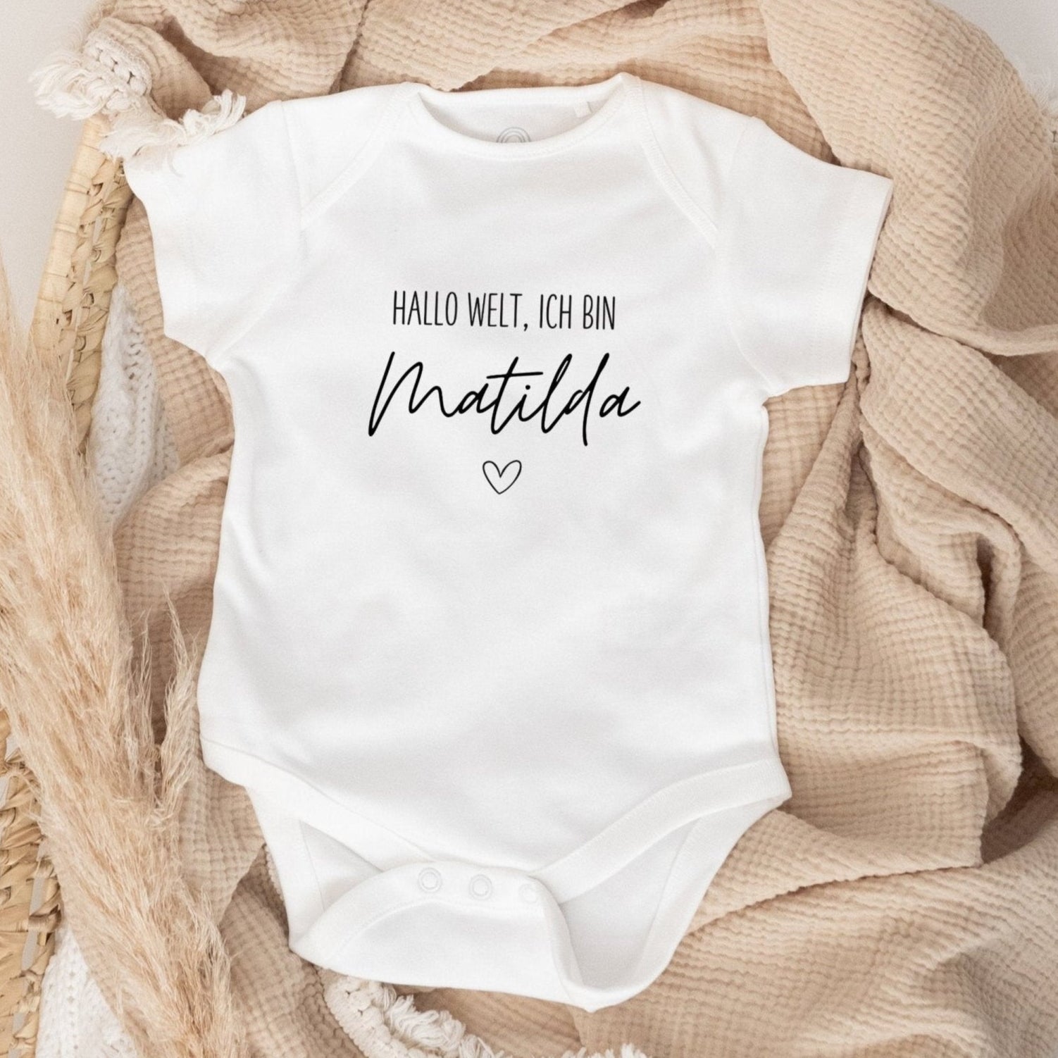 Baby Body "Hallo Welt" personalisiert - wunderwunsch