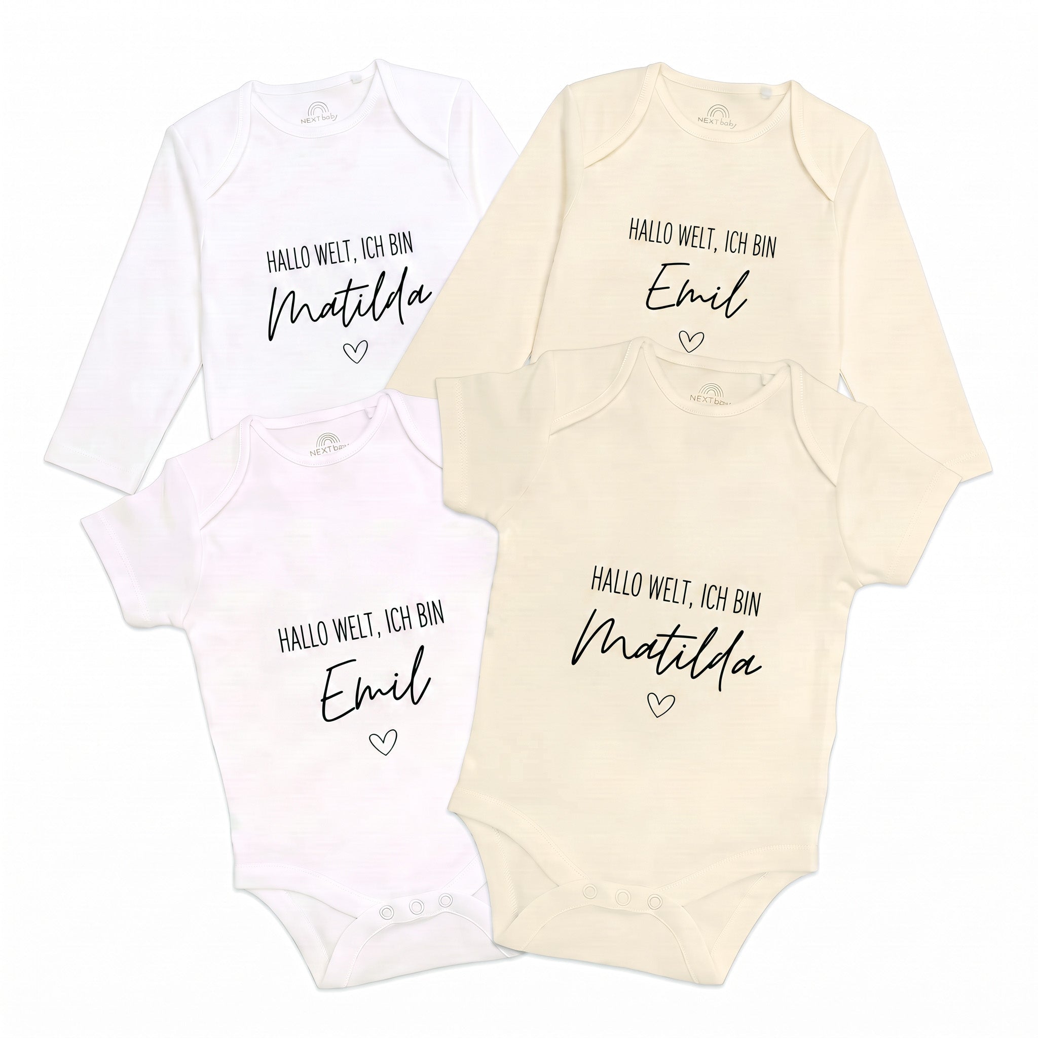 Baby Body "Hallo Welt" personalisiert - wunderwunsch