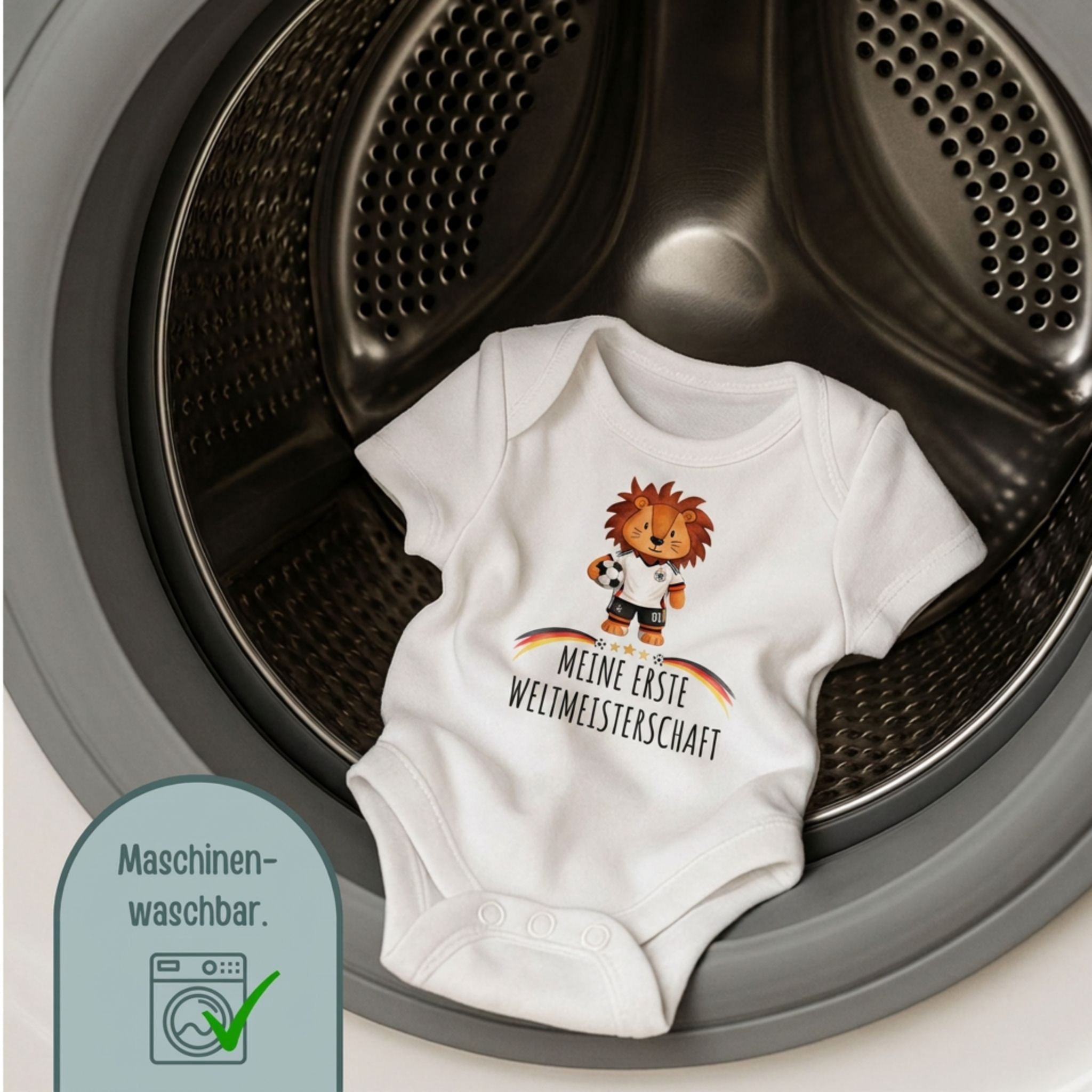 Baby Body "Meine erste Weltmeisterschaft" Fußball Löwe - wunderwunsch