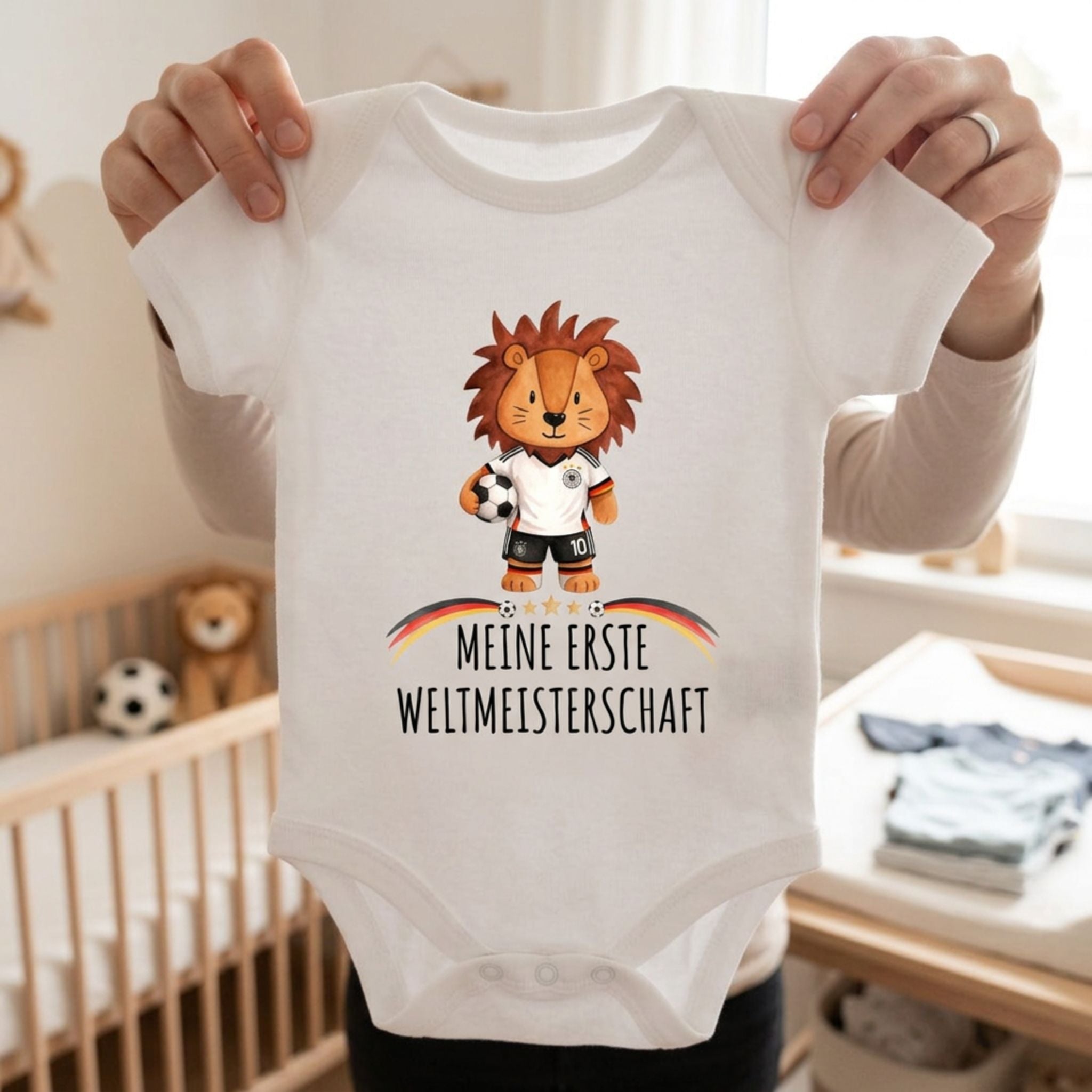 Baby Body "Meine erste Weltmeisterschaft" Fußball Löwe - wunderwunsch