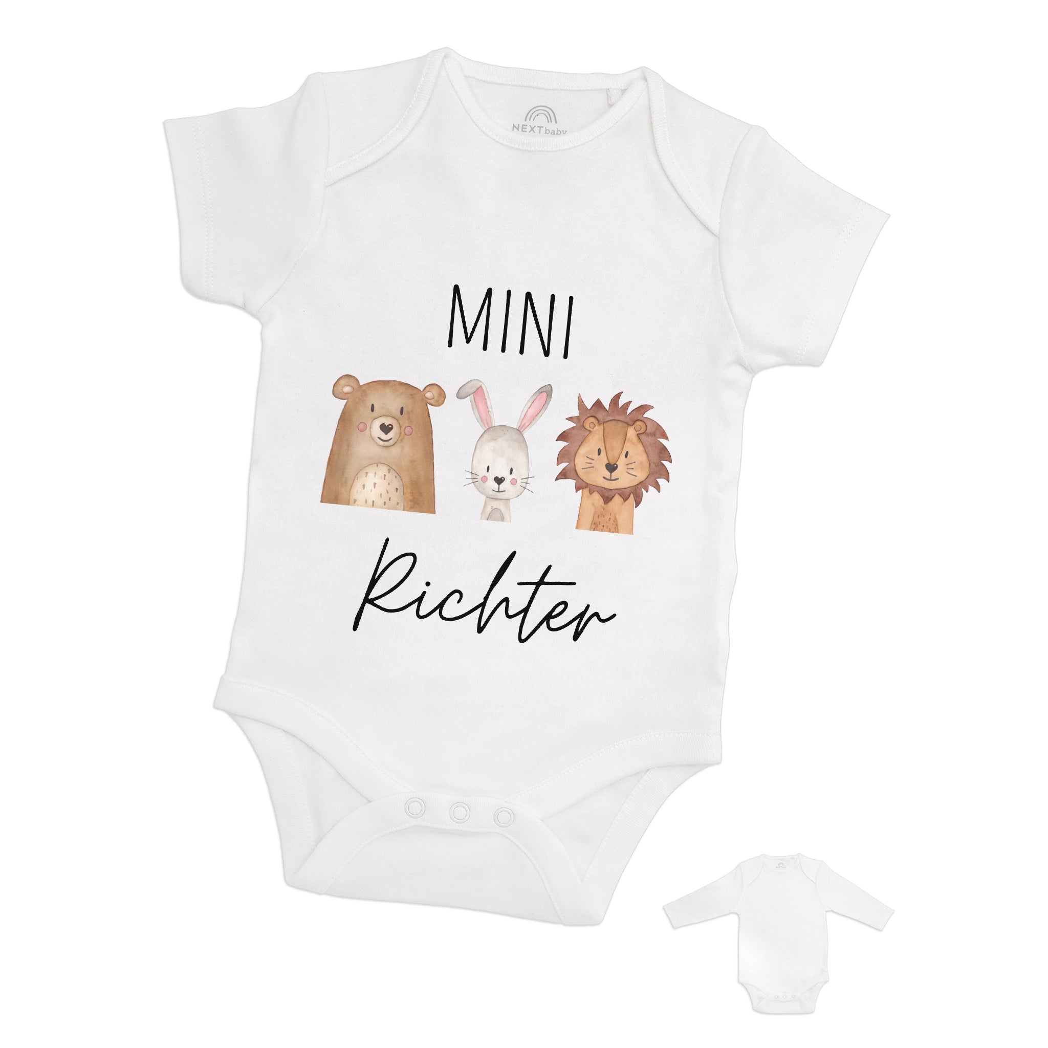 Baby Body "Mini Nachname" Tiere personalisiert - wunderwunsch