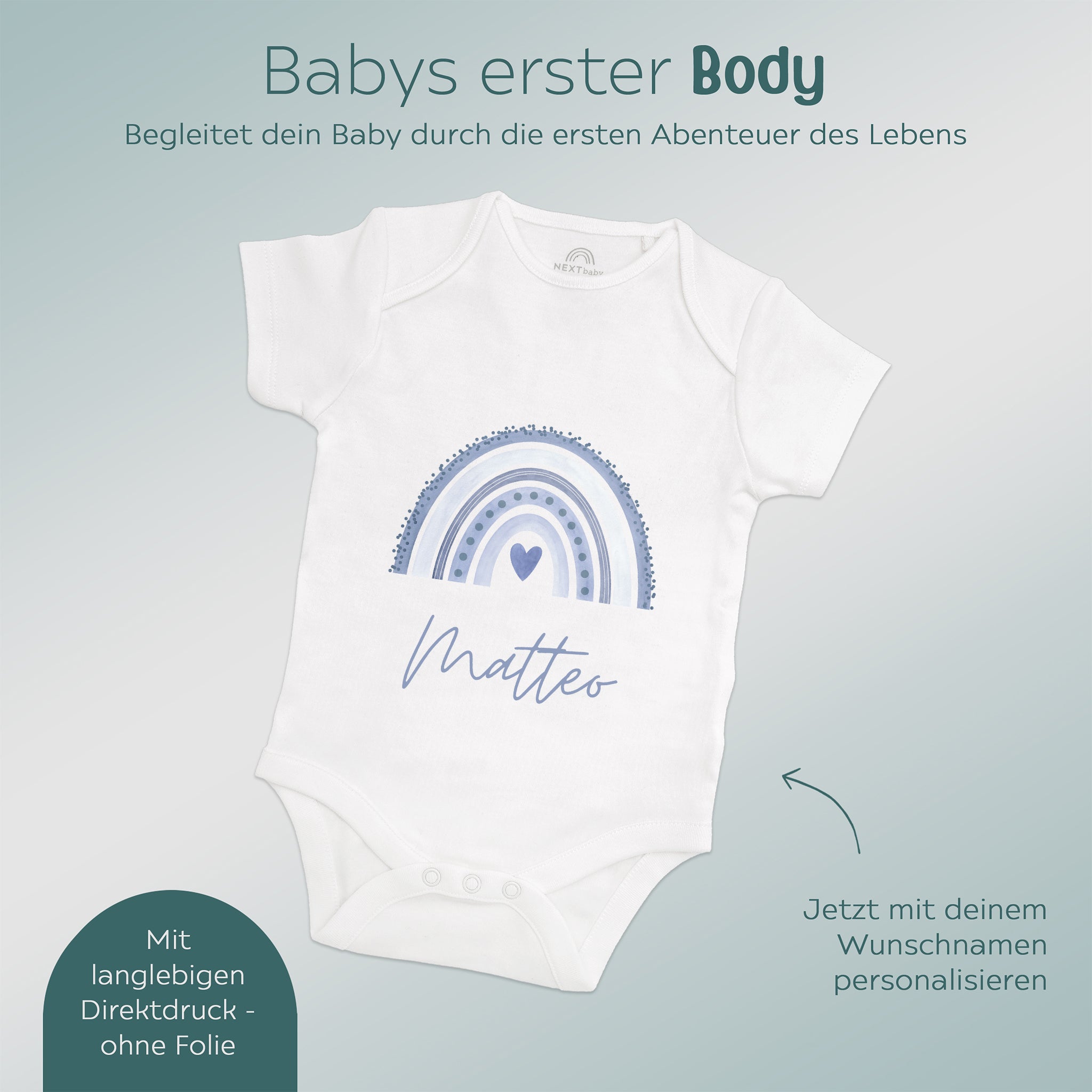 Baby Body "Regenbogen" personalisiert - wunderwunsch