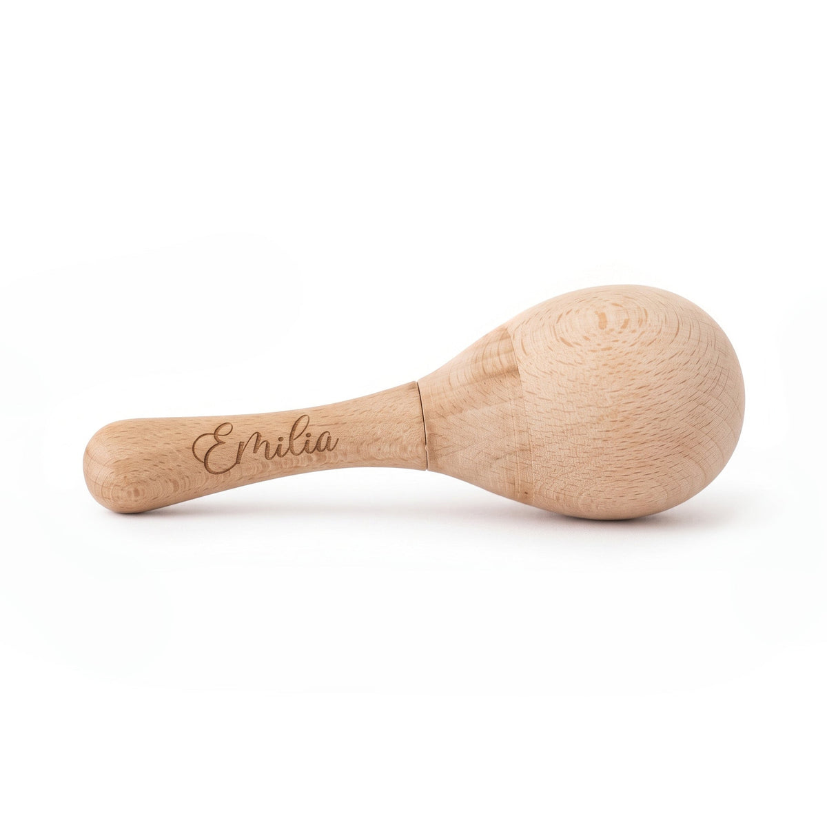 Baby Maracas Stabrassel aus Holz personalisierbar - wunderwunsch