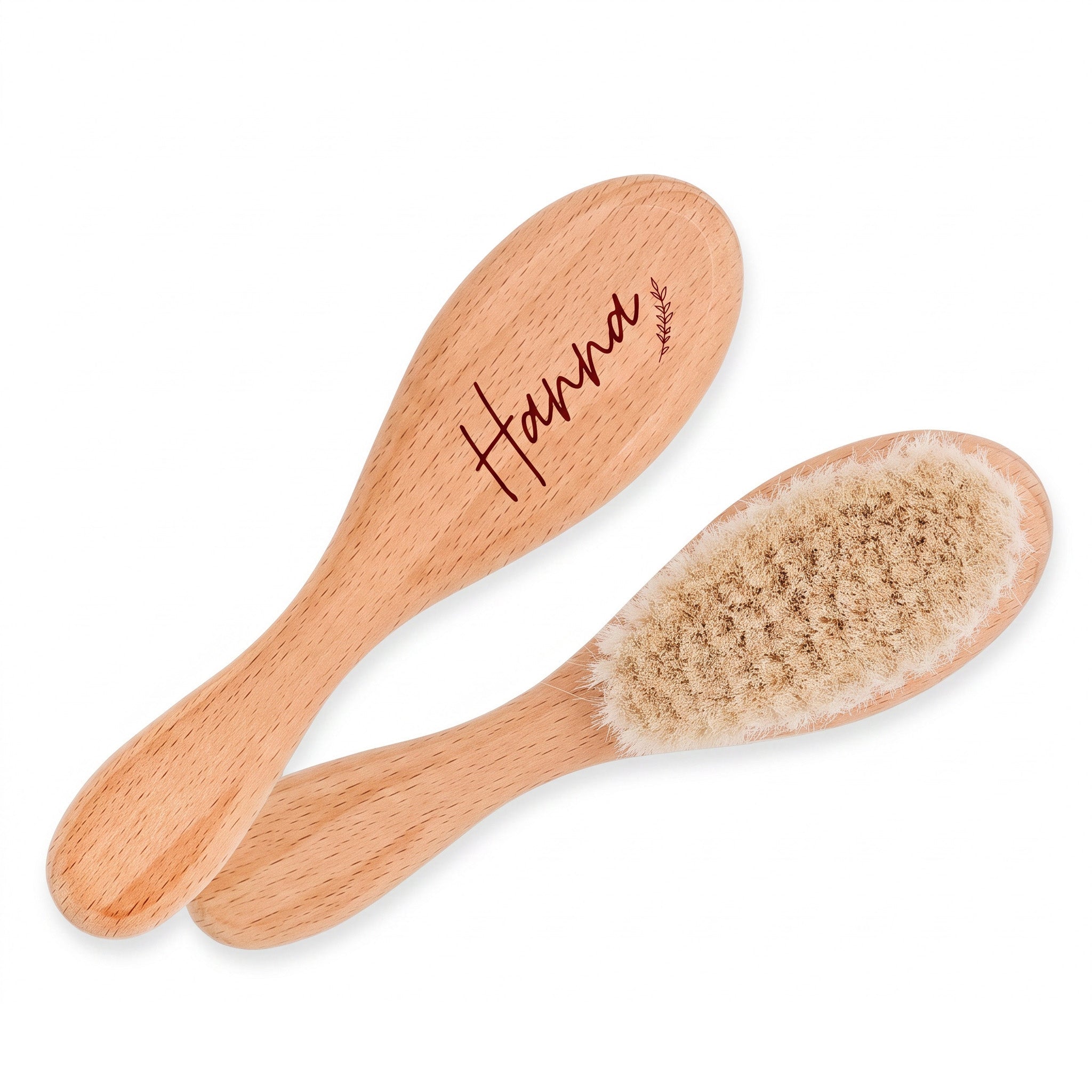 Babyhaarbürste personalisiert - Herz oder Zweig - wunderwunsch