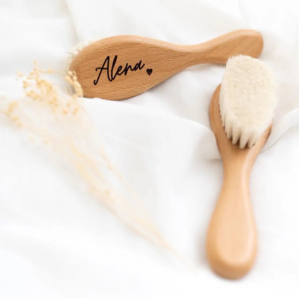 Babyhaarbürste personalisiert - Herz oder Zweig - wunderwunsch