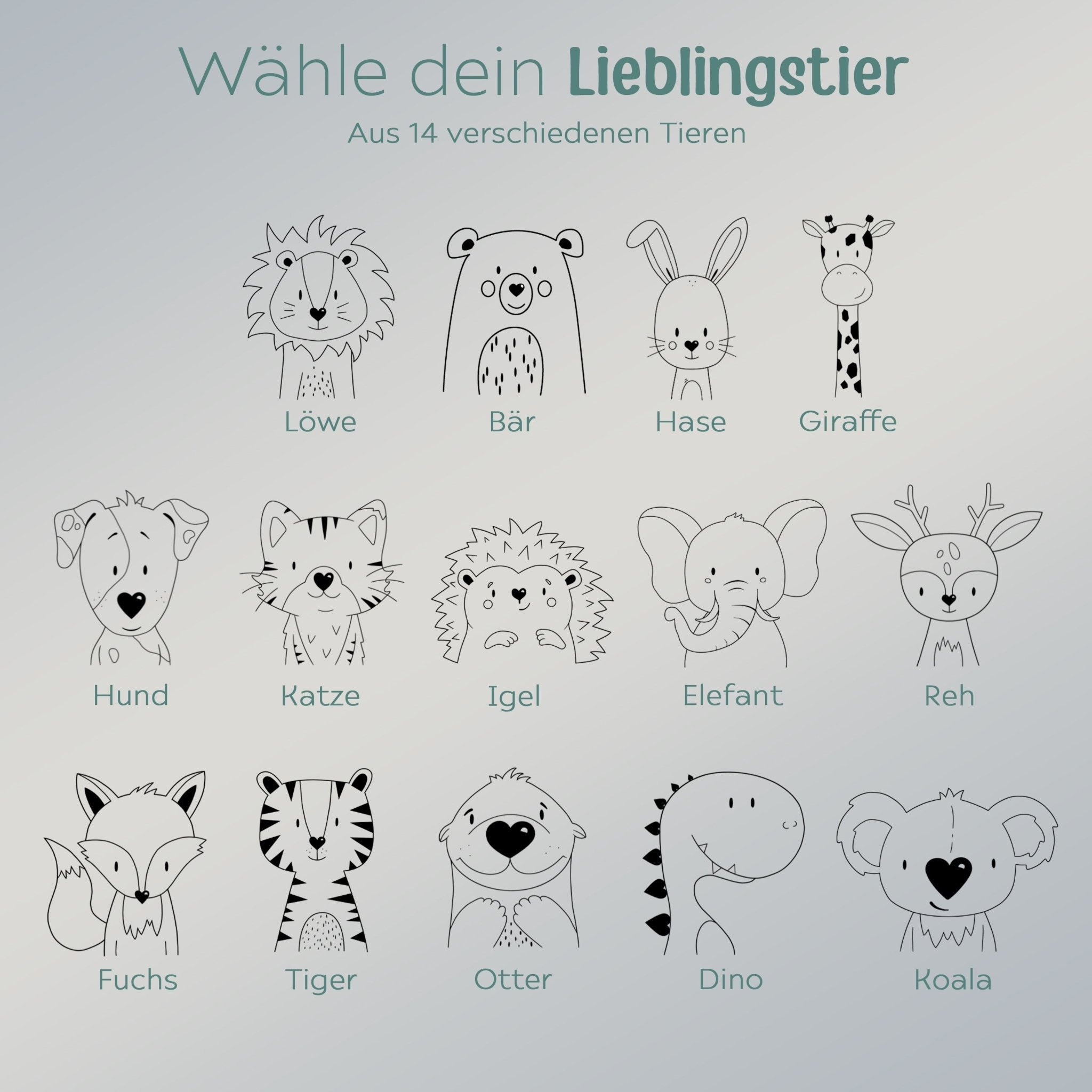 Babyhaarbürste personalisiert - Tier - wunderwunsch