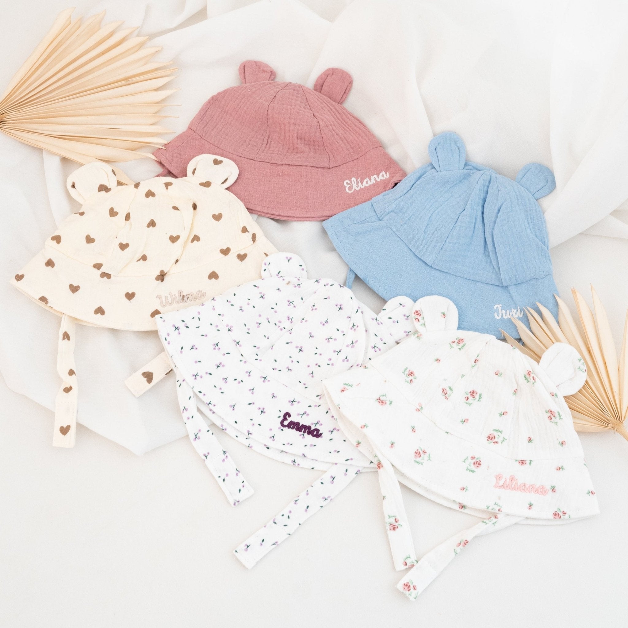 Babyhut mit Teddyohren personalisiert - wunderwunsch