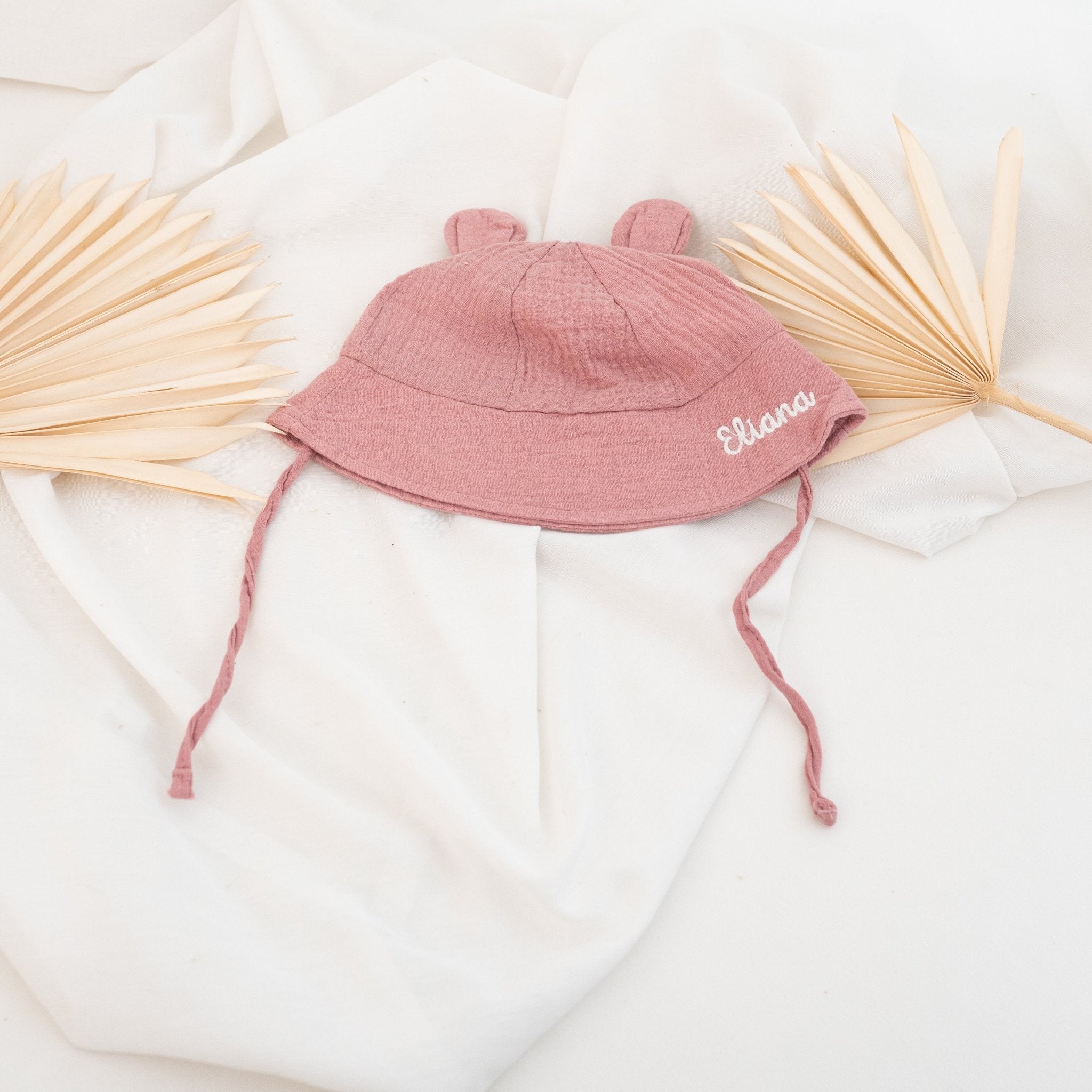 Babyhut mit Teddyohren personalisiert - wunderwunsch