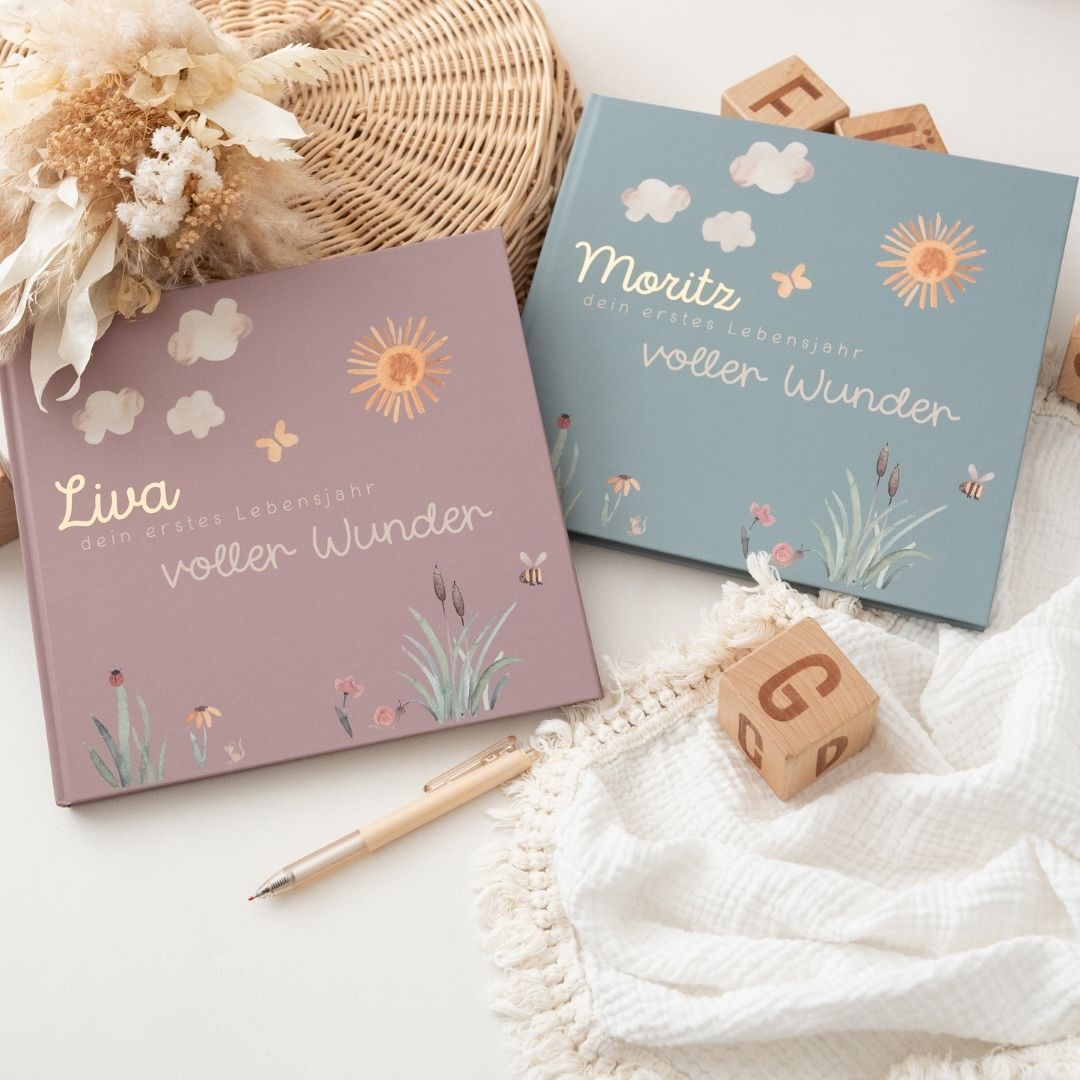 Babytagebuch „Mein erstes Lebensjahr“ personalisierbar - wunderwunsch