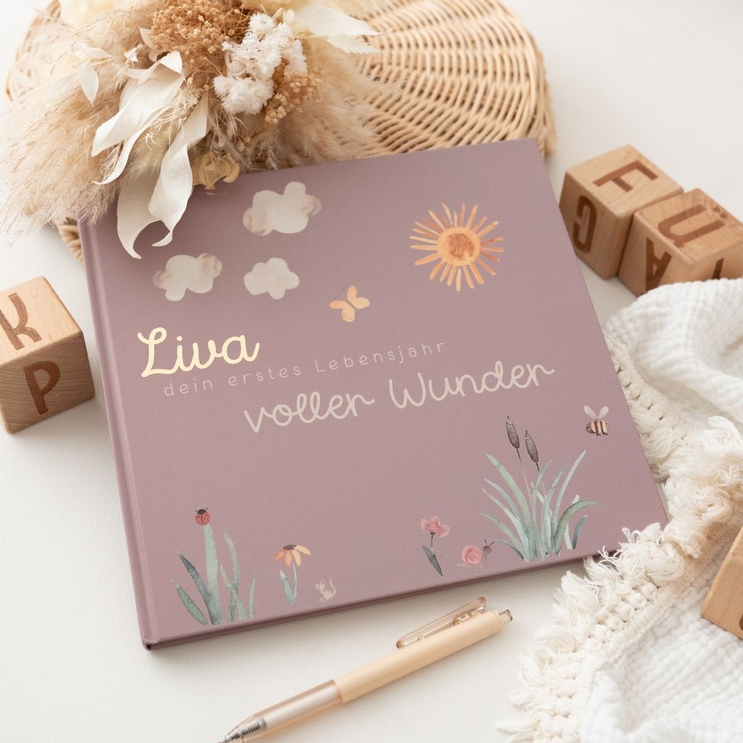 Babytagebuch „Mein erstes Lebensjahr“ personalisierbar - wunderwunsch