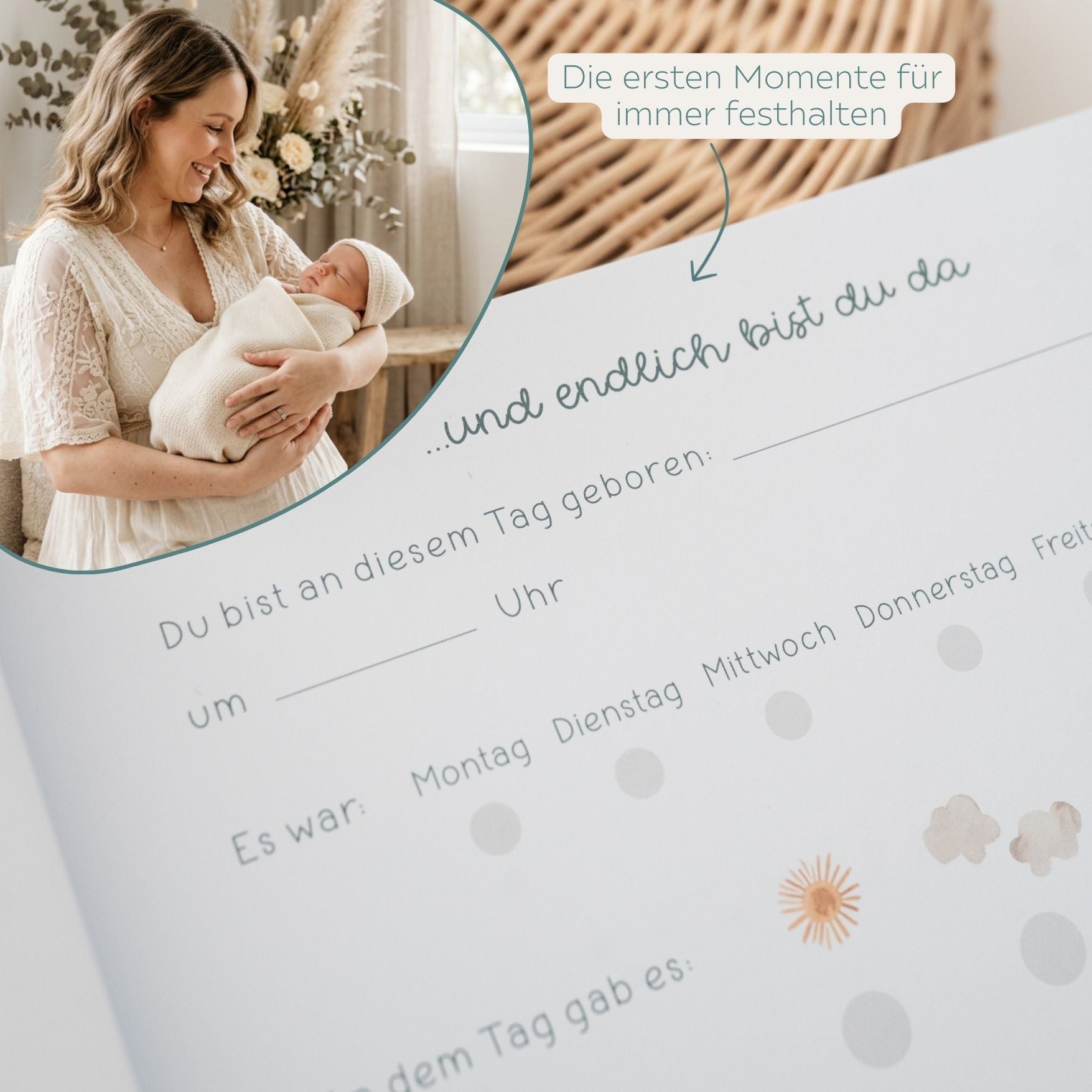Babytagebuch „Wolke“ personalisierbar - wunderwunsch