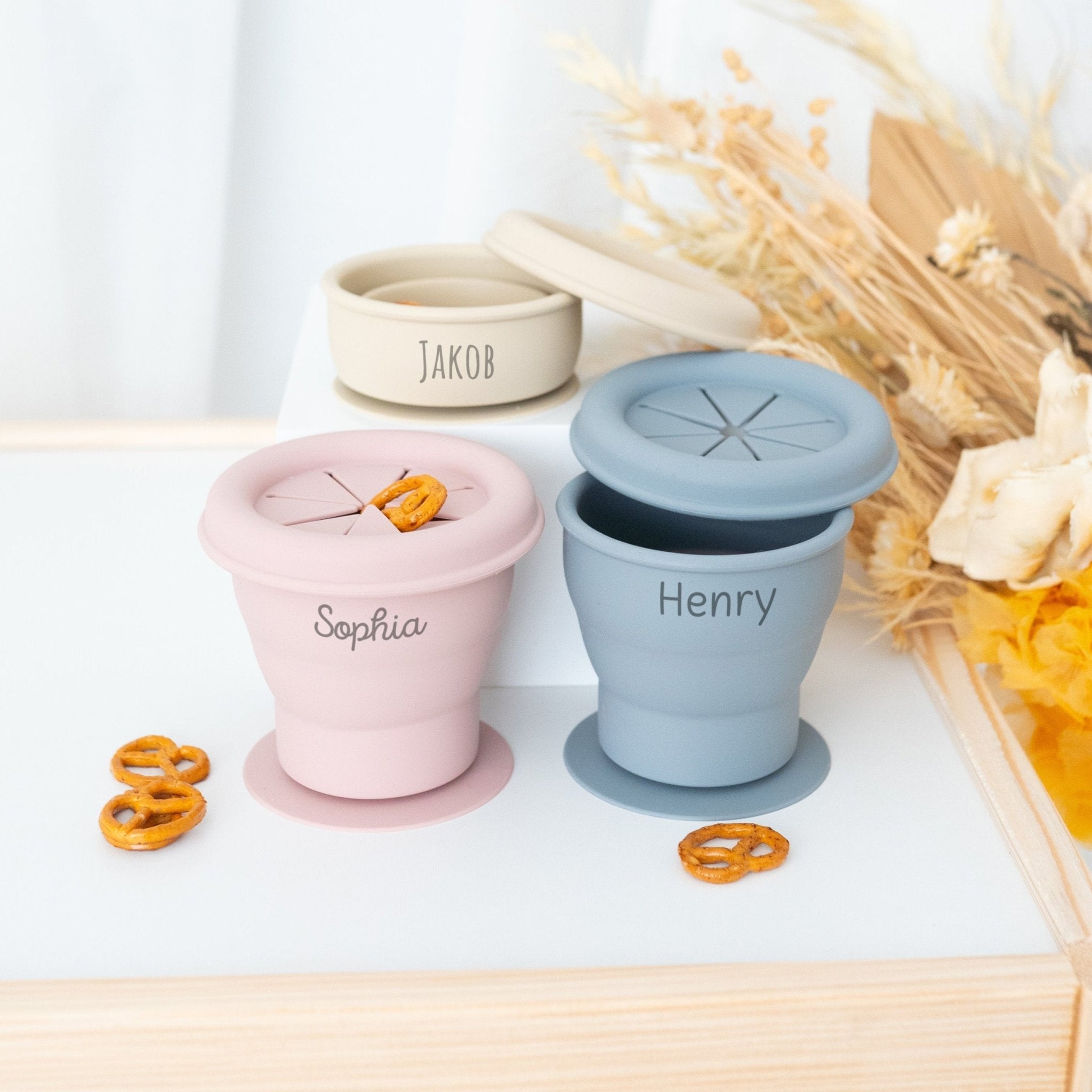 BAMBINO faltbarer Snackbecher personalisiert - wunderwunsch