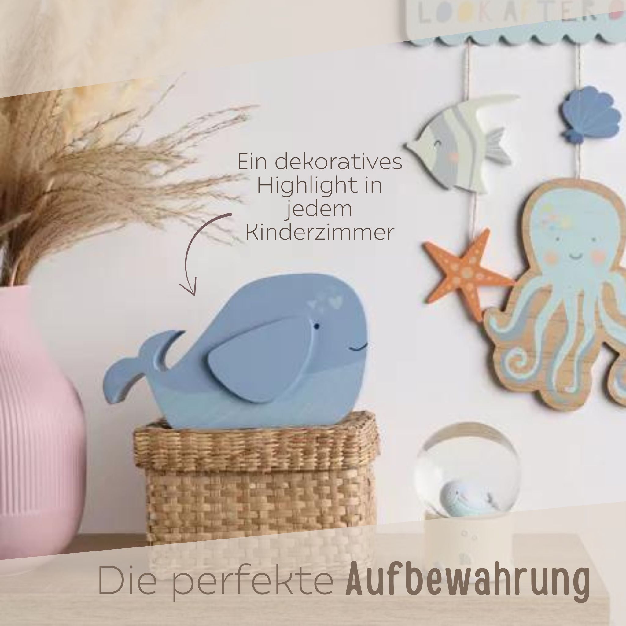 BAMBINO Spardose aus Holz Löwe, Elefant & Wal - personalisierbar - wunderwunsch