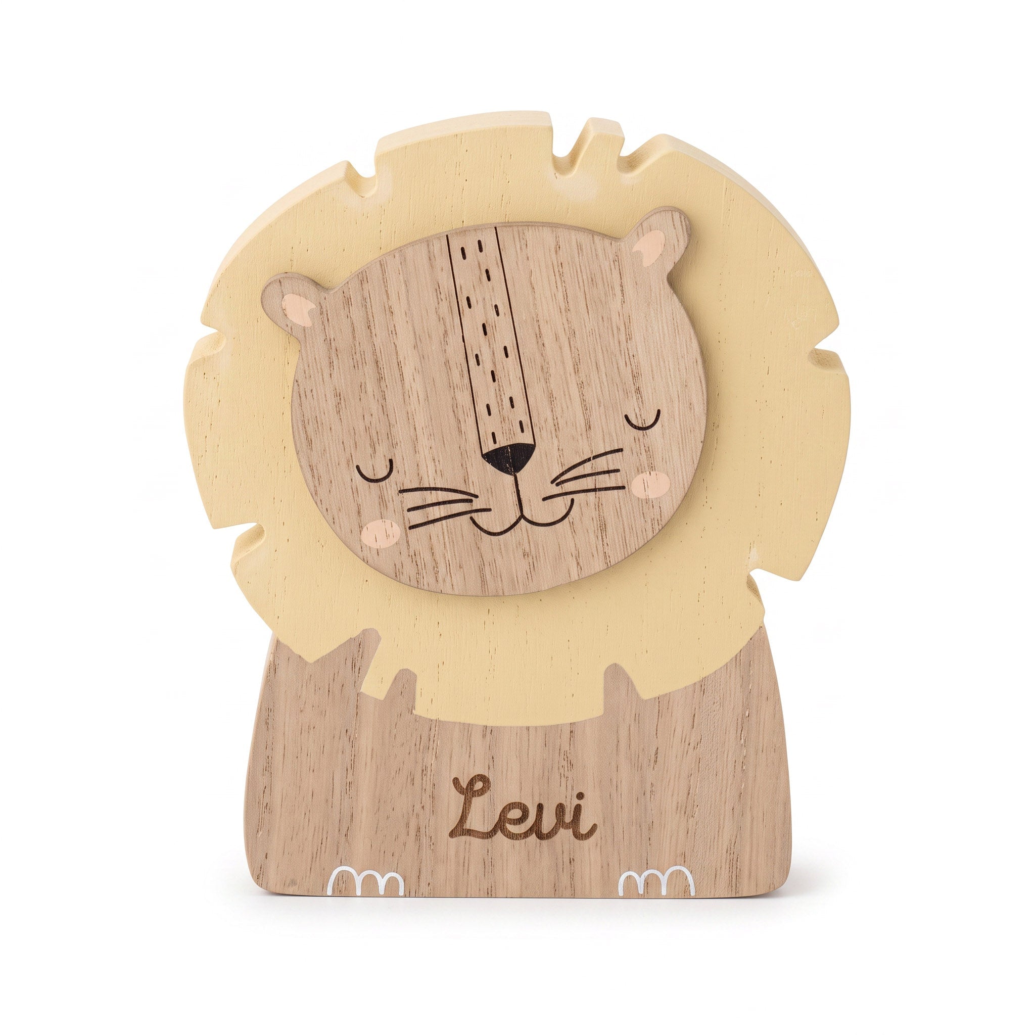 BAMBINO Spardose Holz Löwe personalisiert - wunderwunsch
