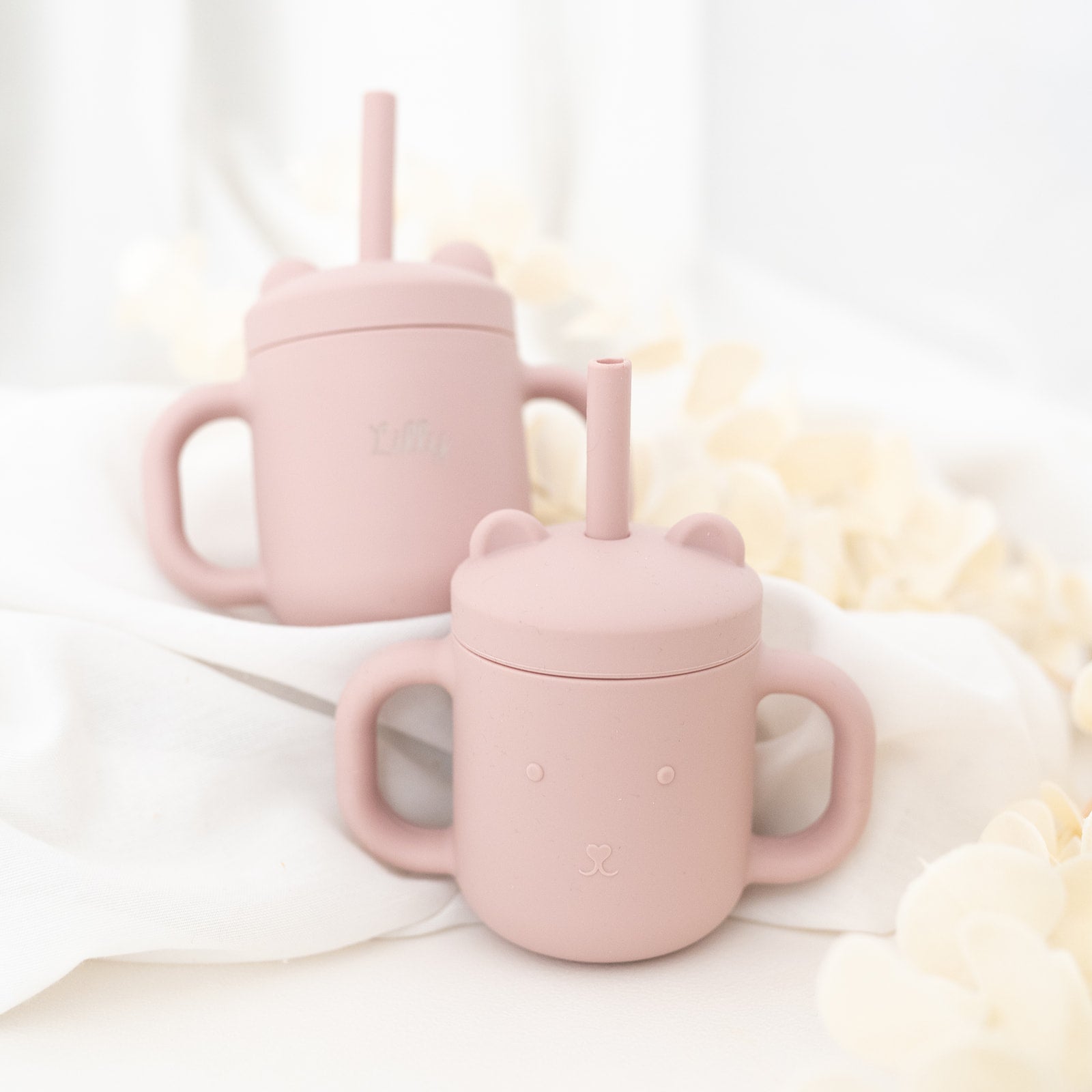 BAMBINO Trinklernbecher aus Silikon personalisiert - Rosa, Blau, Beige - wunderwunsch