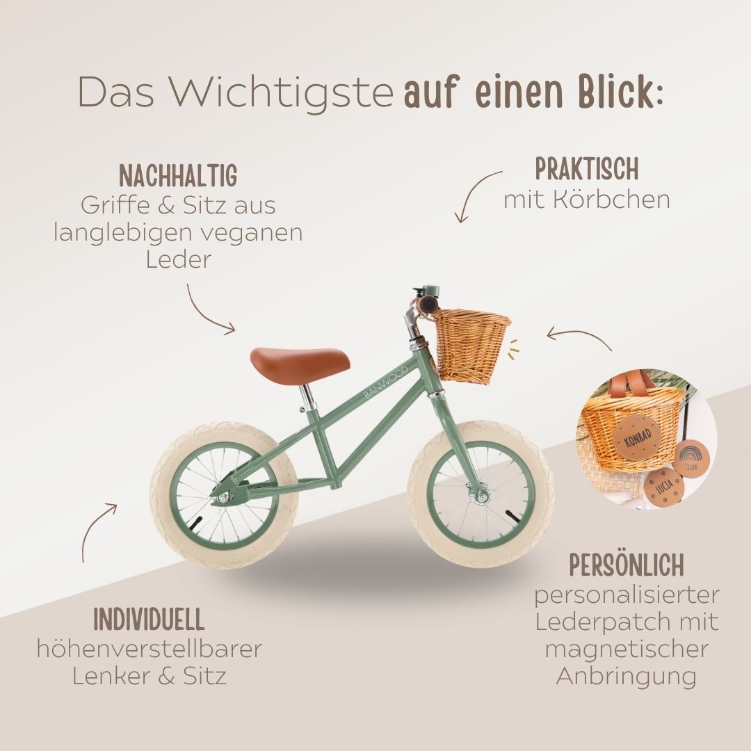 BANWOOD Laufrad mit personalisierbaren Patch - wunderwunsch